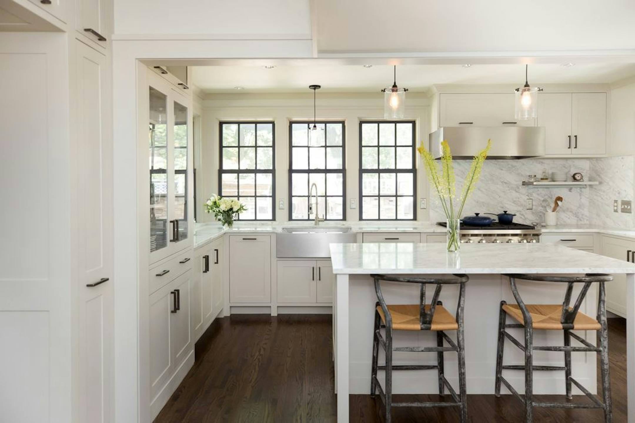 A better functioning kitchen was created by reorganizing existing space in a 1920s colonial, by.Christine Albertsson, Albertsson Hansen Architecture.