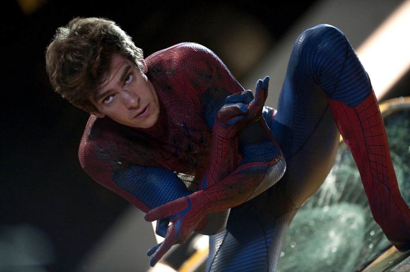 In this film image released by Sony Pictures, Andrew Garfield is shown in a scene from "The Amazing Spider-Man, set for release on July 3, 2012.