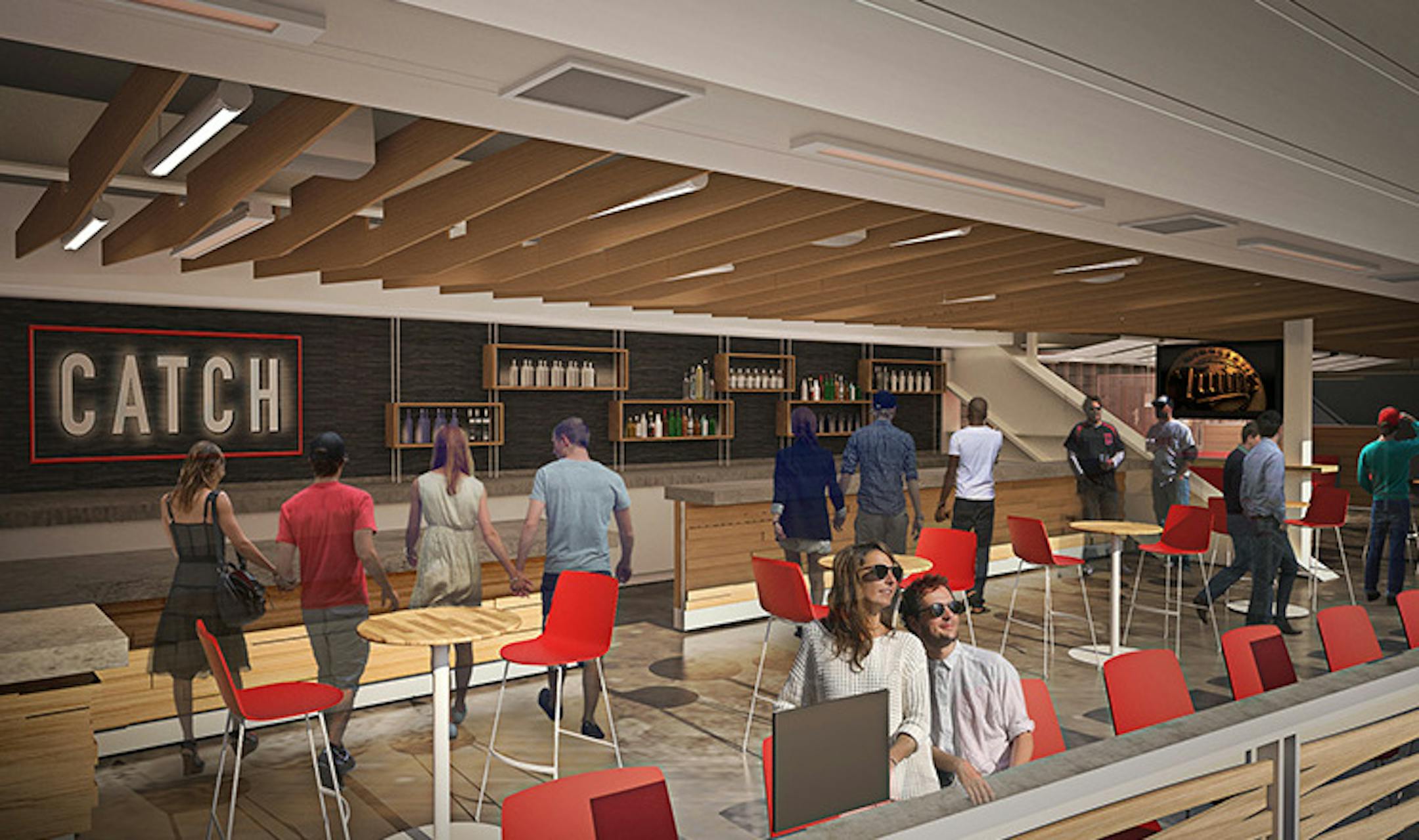 Rendering of a new club in center field at Target Field will be all-inclusive with beverages and a variety of tapas-style foods. credit: Minnesota Twins