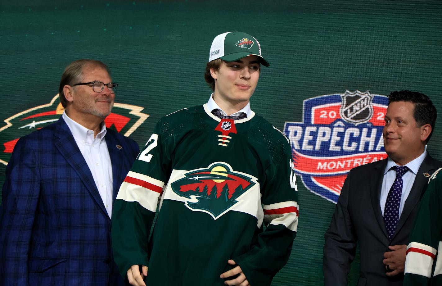 Liam Ohgren is drafted by the Minnesota Wild during the first round of the NHL Draft at Bell Centre on Thursday, July 7, 2022, in Montreal. (Bruce Bennett/Getty Images/TNS)