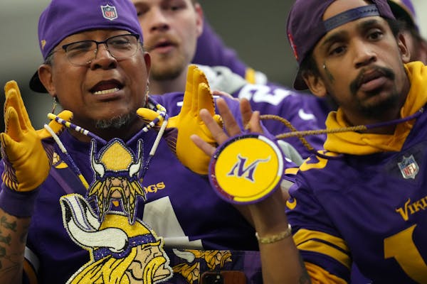 Vikings fans cheer on Justin Jefferson after he scored a touchdown in the fourth quarter Saturday