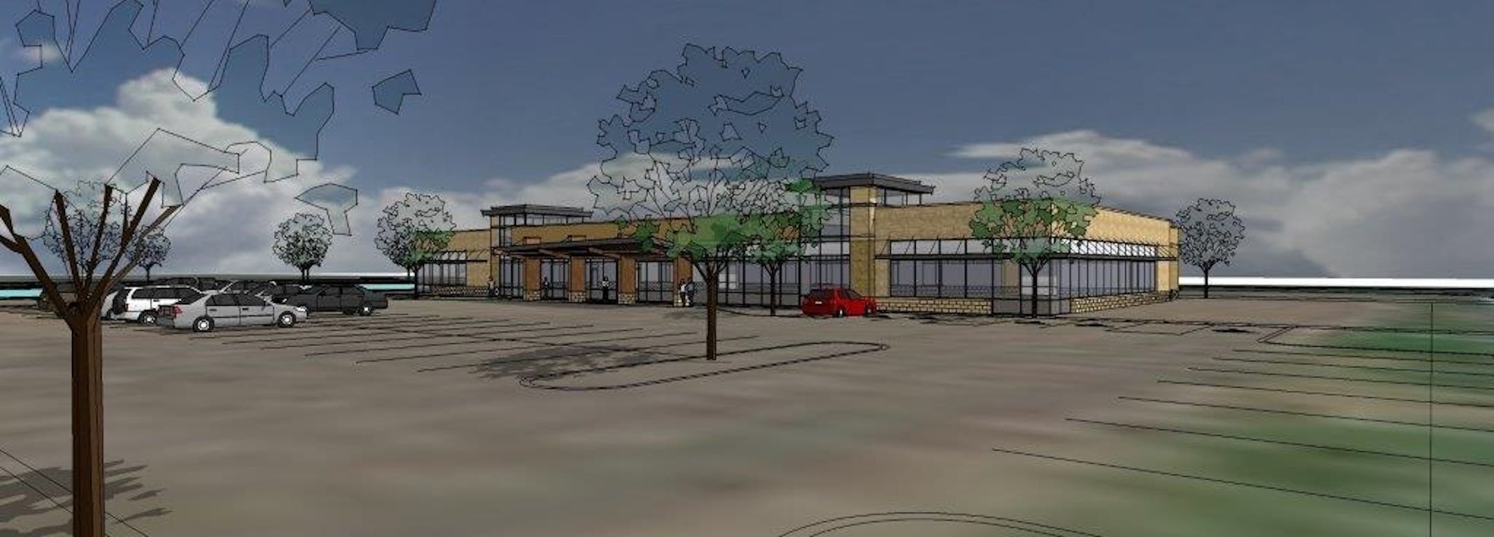 Renderings of a new HealthEast pediatric and family clinic on Tamarack Road that is slated to open this fall.