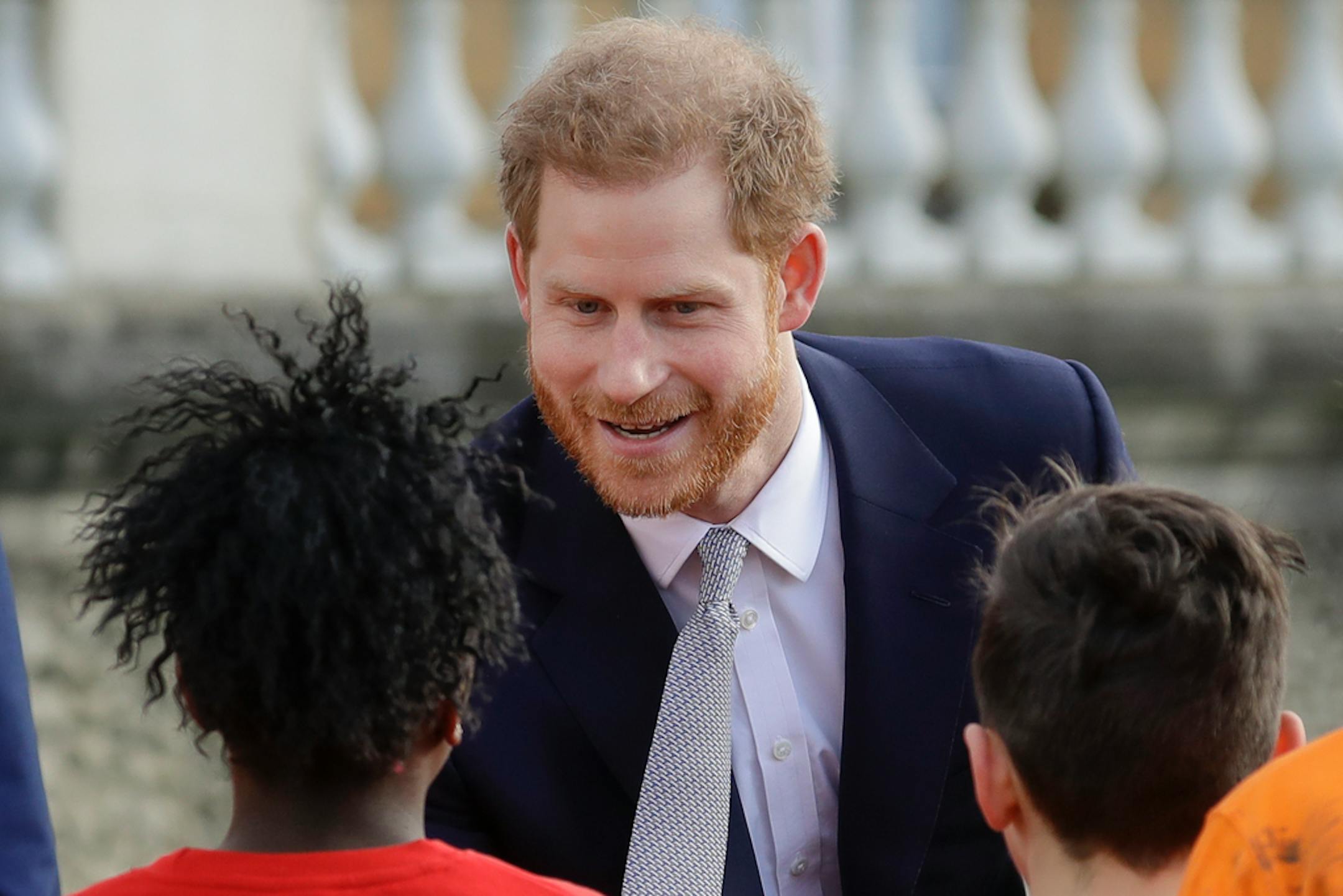 Britain's Prince Harry in the gardens of Buckingham Palace in London, Thursday, Jan. 16, 2020.
