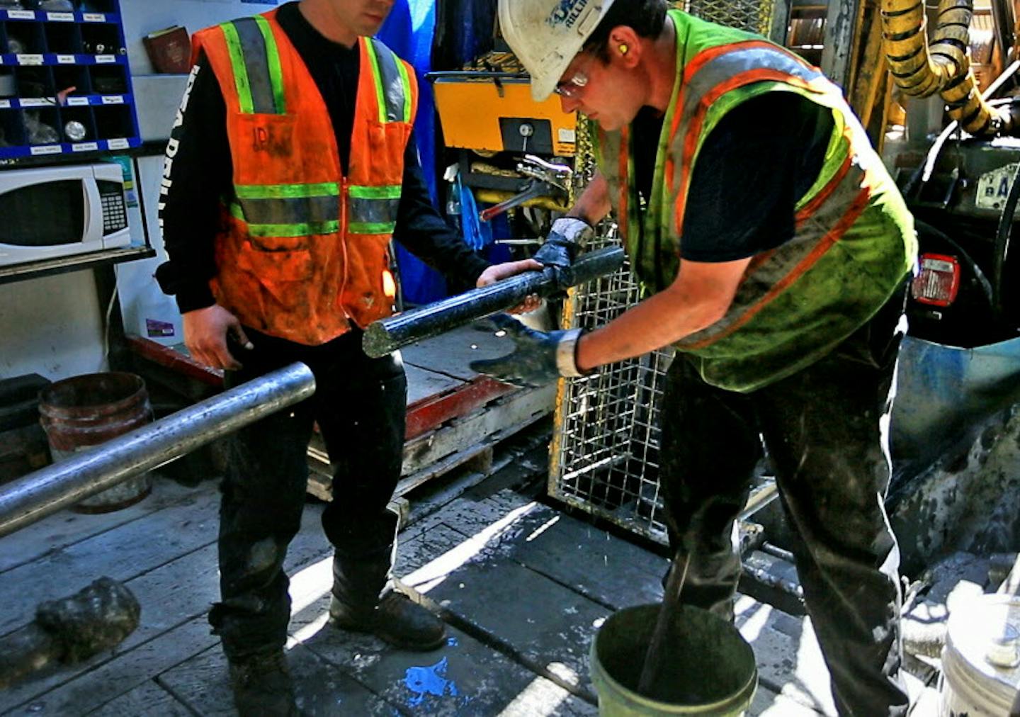 Not since the battle of 1978 to designate the BWCA as a wilderness area has the town of Ely been so divided. This time it's the possibility of Copper/Nickel mining and the promised jobs it brings -vs- the fear that mining so close to the BWCA could contaminate the water. Here, drillers for Twin Metals, at a site near the Kiwishiwi River, pull a core sample from the drill pipe. ] BRIAN PETERSON &#x2022; brianp@startribune.com ELY, MN - 05/30/2013