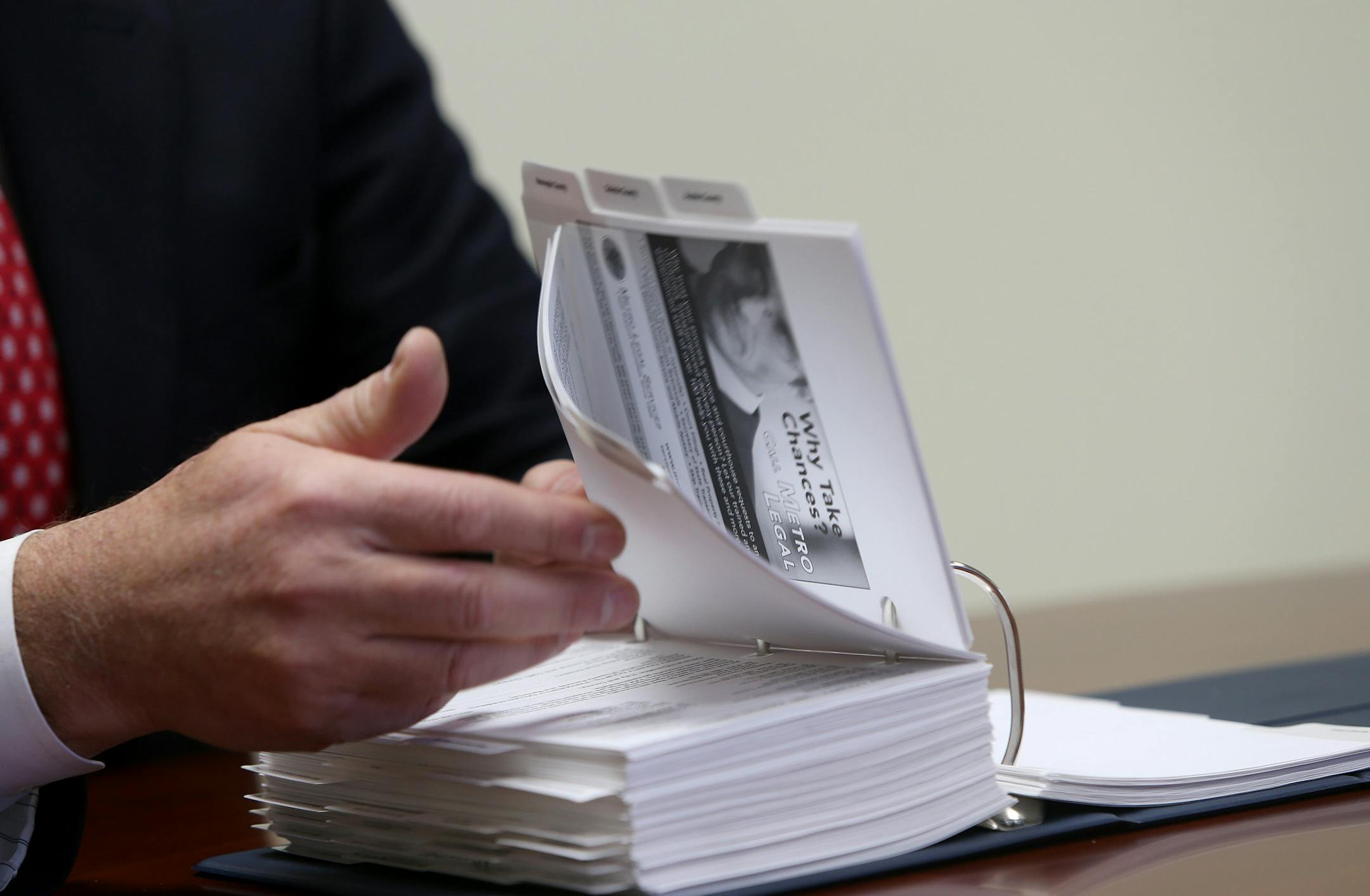For the better part of six years, Doug Walburg, the small White Bear Lake publisher of legal directories, has been fighting a lawsuit involving a former potential client who claims Walburg failed to list special opt-out language on a fax Walburg sent to the client after the client said it was okay to send. Here, Walburg is photographed in his office, Tuesday, December 17, 2013 in White Bear Lake, MN. (ELIZABETH FLORES/STAR TRIBUNE) ELIZABETH FLORES • eflores@startribune.com