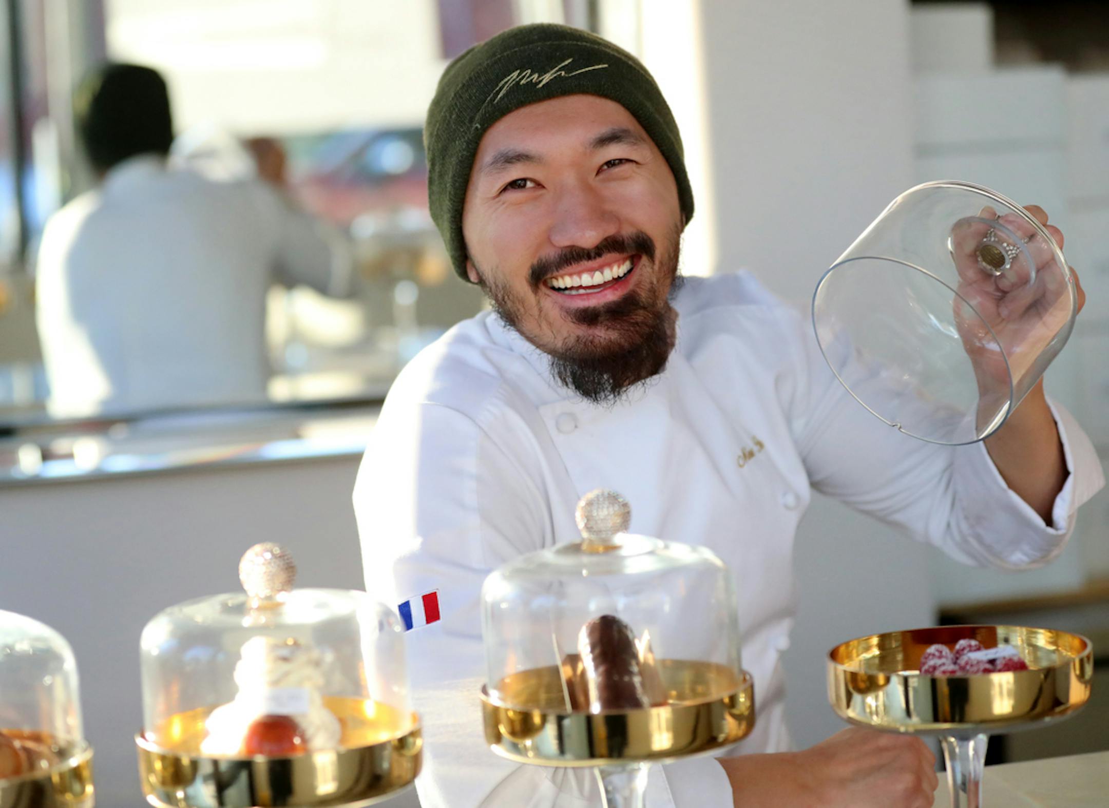 Marc Heu at his St. Paul pastry shop, Marc Heu Patisserie Paris.