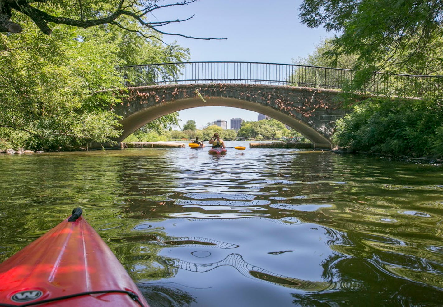 Kayaking the Charles River in Boston.