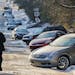 Jan. 30, 2014: Cars abandoned during an earlier snowstorm sit idle along Northside Parkway in Atlanta.