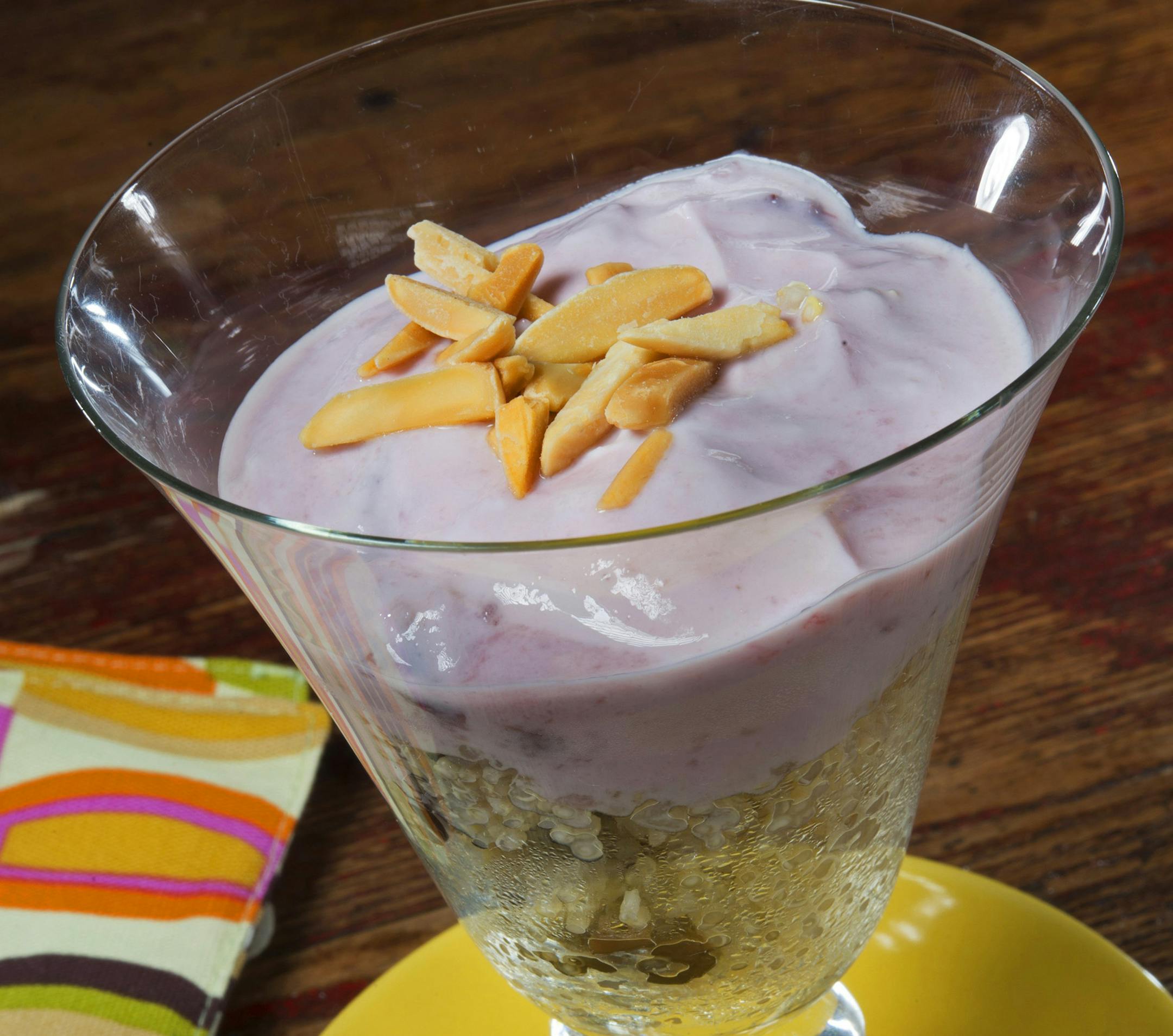 The Quinoa Breakfast Parfait layers quinoa with Greek yogurt to create an early morning eye-opener. (Tammy Ljungblad/Kansas City Star/TNS) ORG XMIT: 1161813