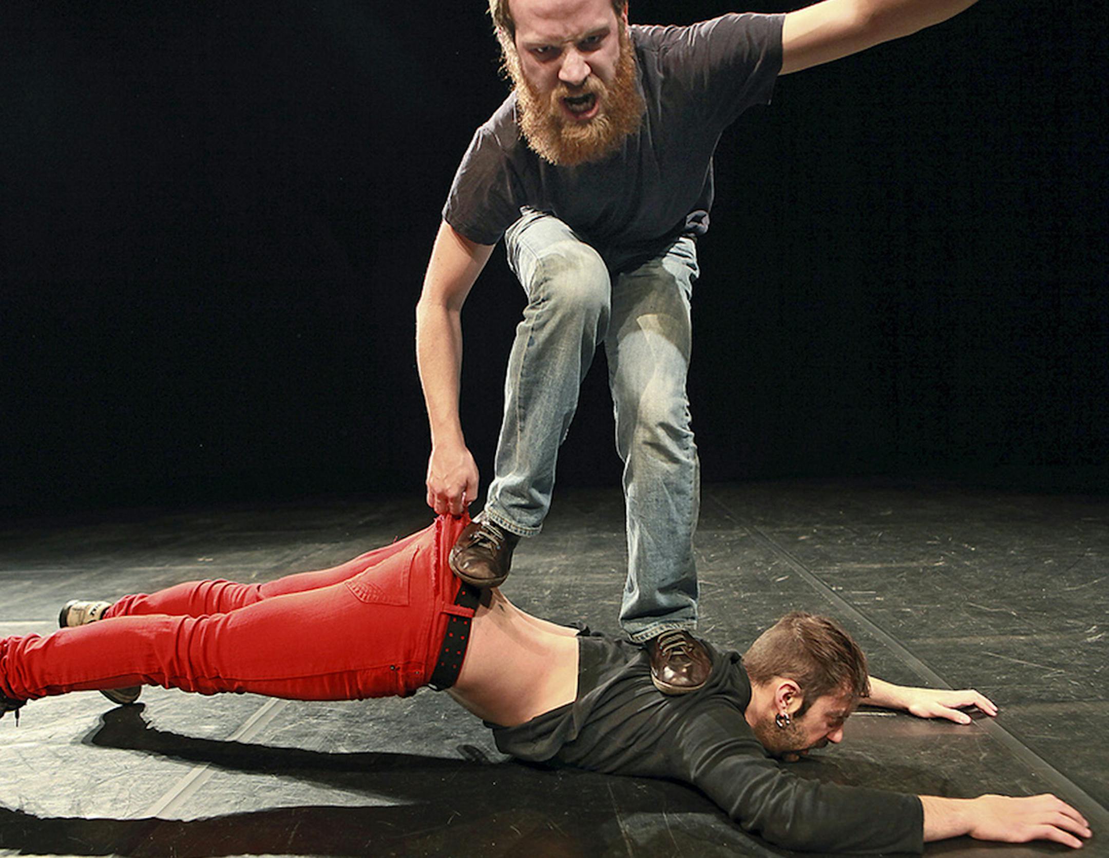 Pieter Ampe (top) and Guilherme Garrido in "Still Standing You," part of Walker Out There series. Photo: courtesy Phile Deprez