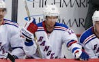 New York Rangers center Eric Staal (12) sits on the bench during an NHL hockey game against the Pittsburgh Penguins in Pittsburgh, Thursday, March 3, 