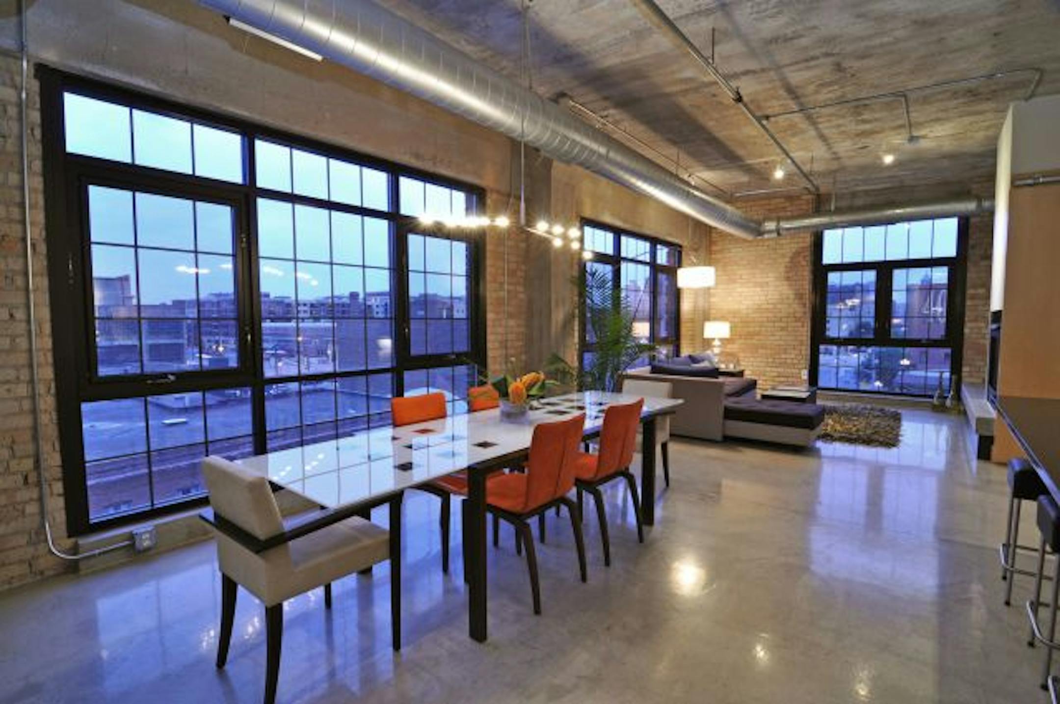 The interior of Maya Petrovic's home on the top floor of the Bookmen Lofts in Minneapolis' North Loop neighborhood.