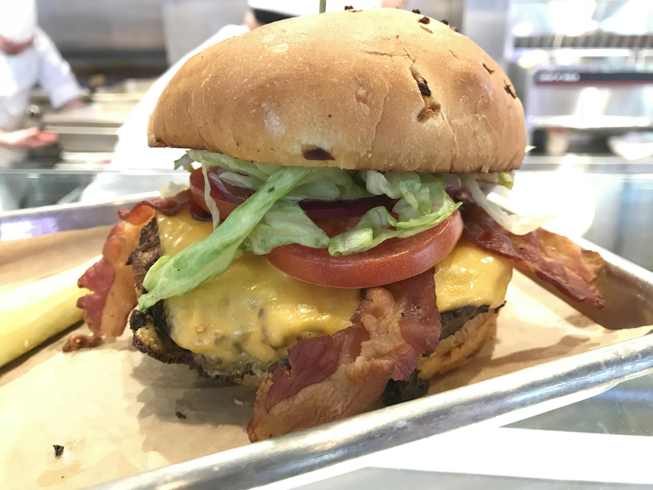 New foods at Target Field include the Tavern Burger from Ike's.