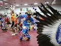 Adrian Richards from Brooklyn Park and a Lakota, danced at the Augsburg College Indigenous Student Association and American Indian Student Services 11