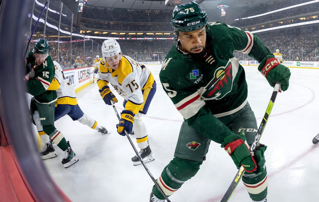 Ryan Reaves finished with 15 points in 61 games for the Wild after being acquired from the Rangers in November.