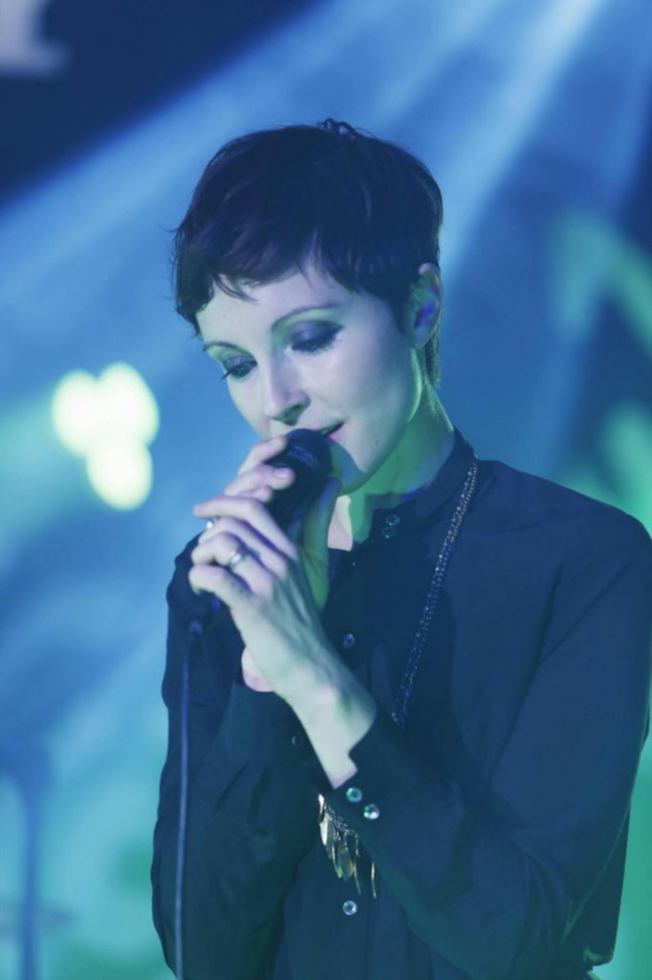 Poliça singer Channy Leaneagh on Jimmy Kimmel's TV show in December. / Randy Homles, ABC-TV