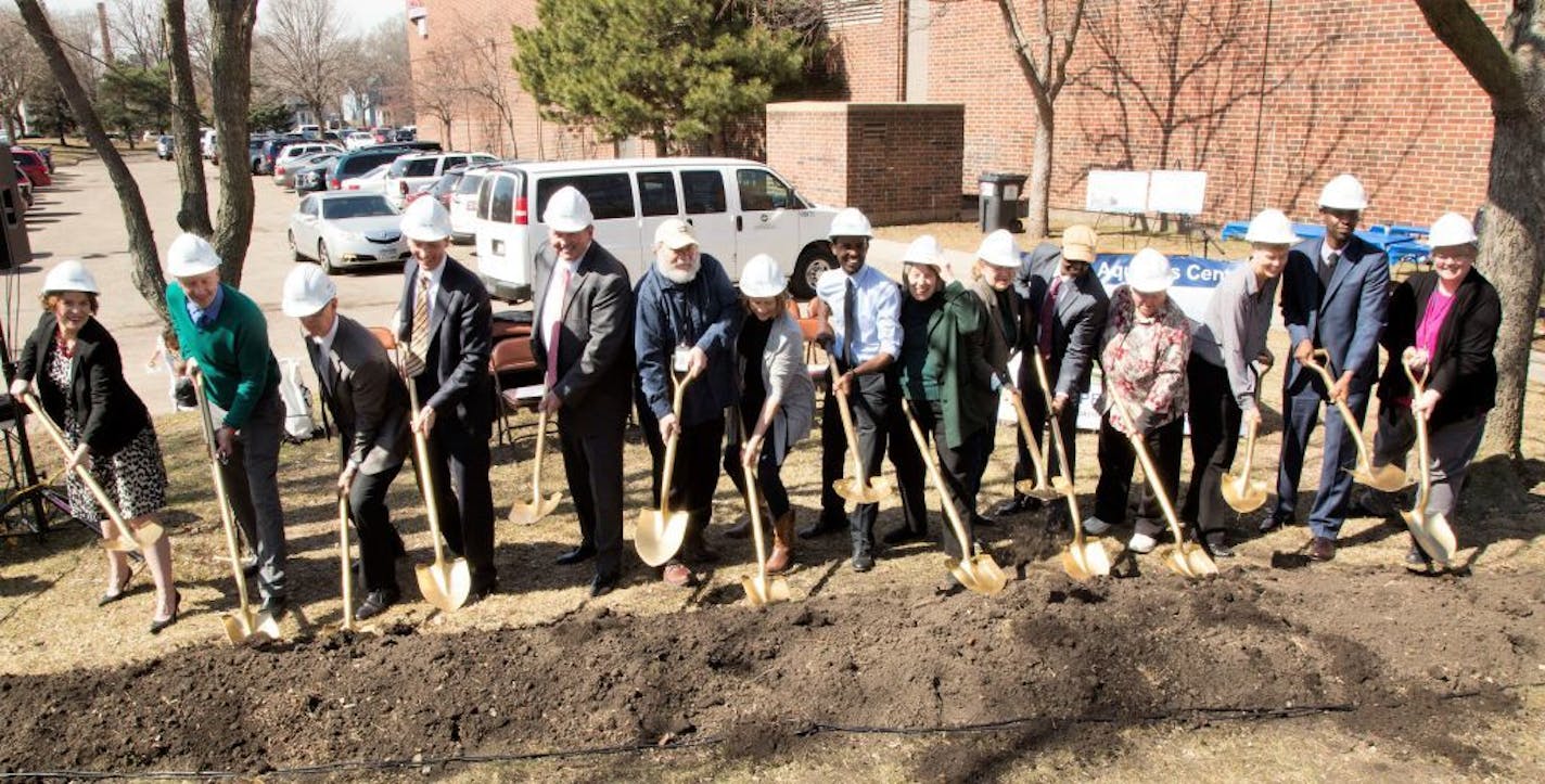 City officials and neighborhood organizations threw the first dirt for the groundbreaking of Phillips Community Aquatics Center