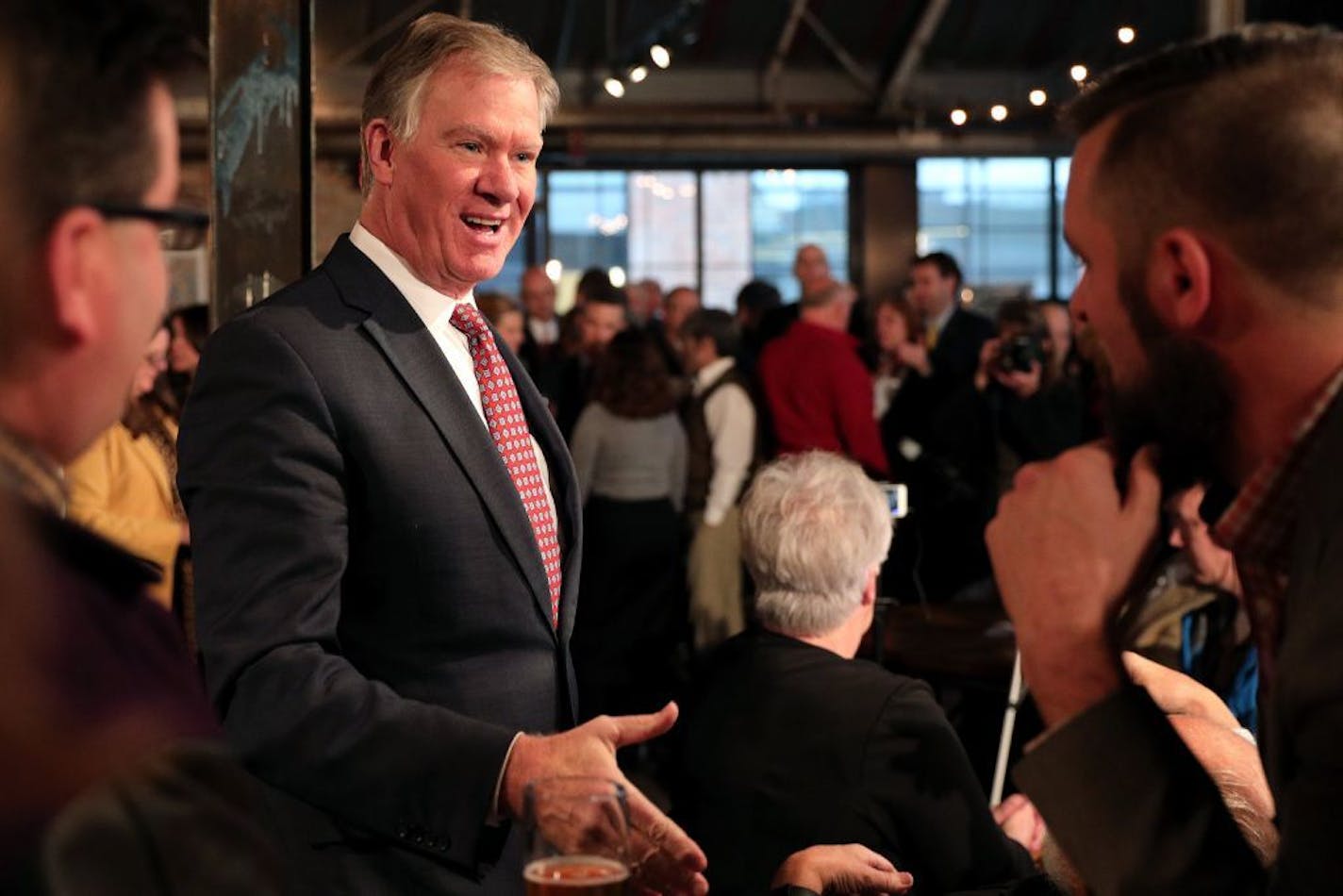 Mayor Chris Coleman greets guests prior to the announcement Thursday afternoon.