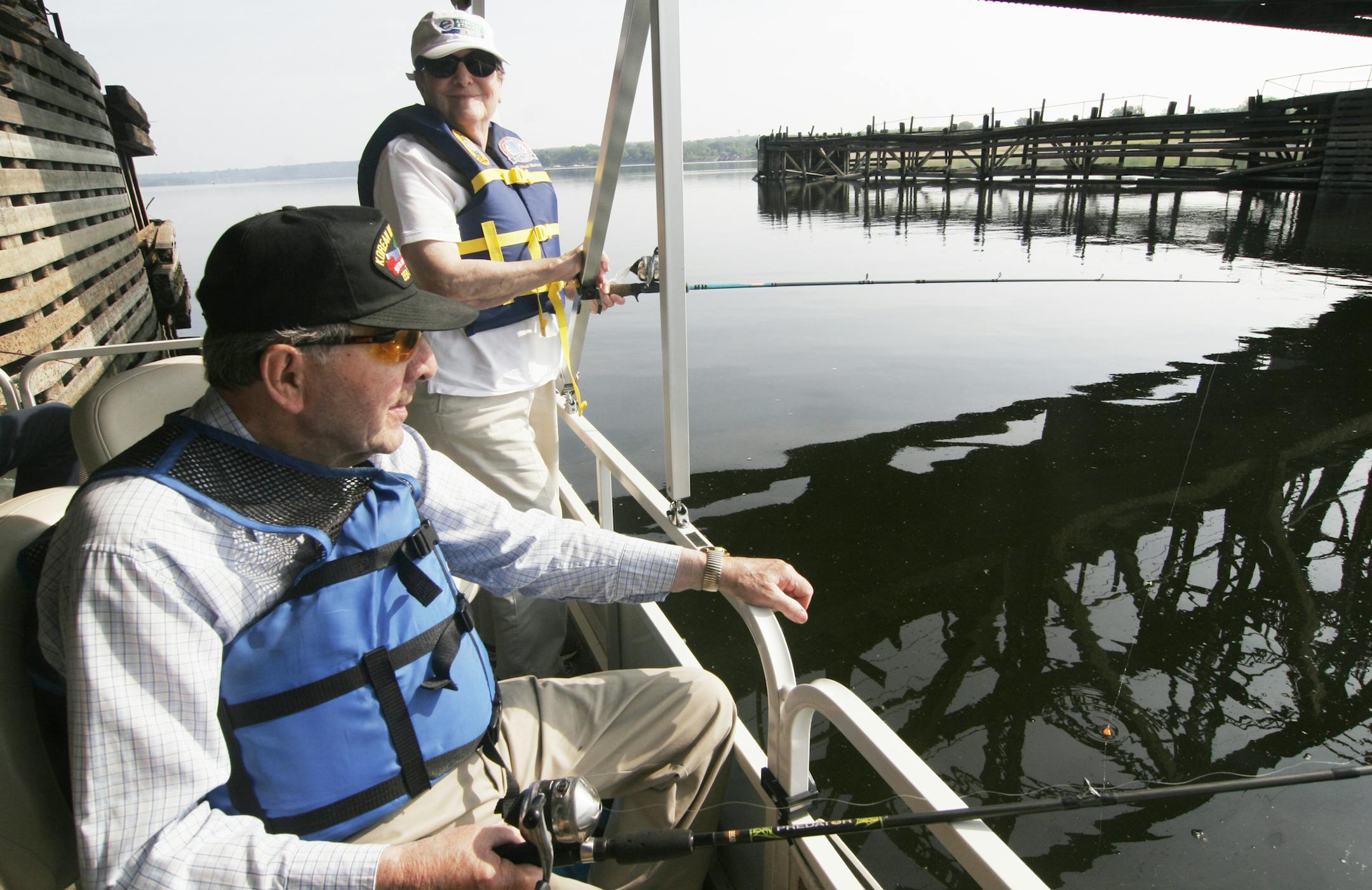 George and Barb Welp fish the St. Croix River near Bayport on a Let's Go Fishing outing. The nonprofit group takes seniors, veterans and youths out on the water. There are 30 chapters around Minnesota. "It's wonderful,'' said Barb Welp, 77. Her and husband George, 83, live in St. Paul.
