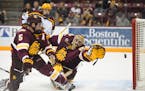 The Gophers got the puck past Minnesota Duluth goalie Hunter Shepard during their 7-4 victory over the Bulldogs last October.