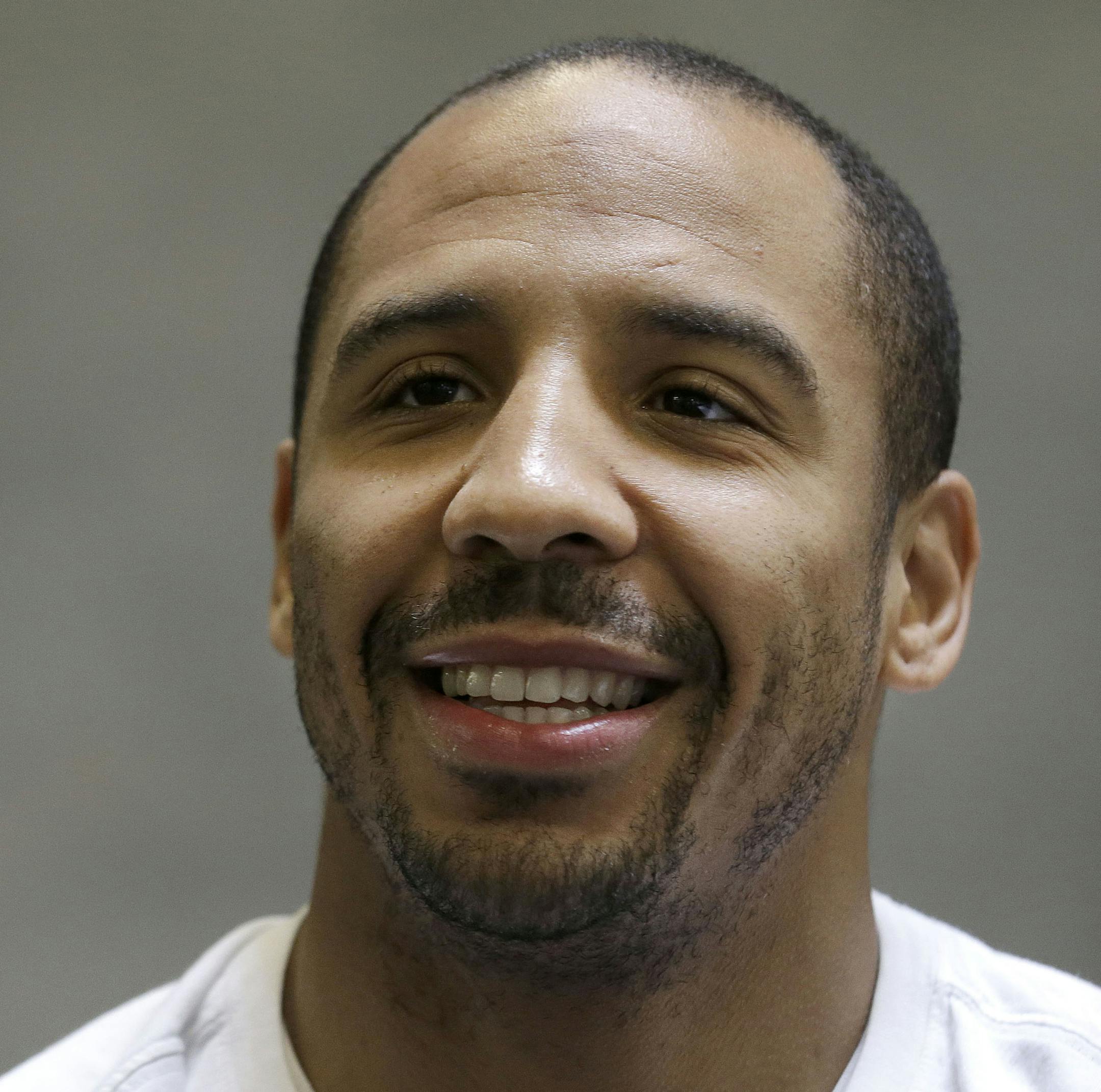 In this June 1, 2015 photo, Andre Ward smiles while being interviewed in Hayward, Calif. Super Middleweight champion Andre Ward is ready for his 19-month layoff to come to an end Saturday, June 20, 2015, when he takes on England's Paul Smith in a non-title fight. (AP Photo/Jeff Chiu)