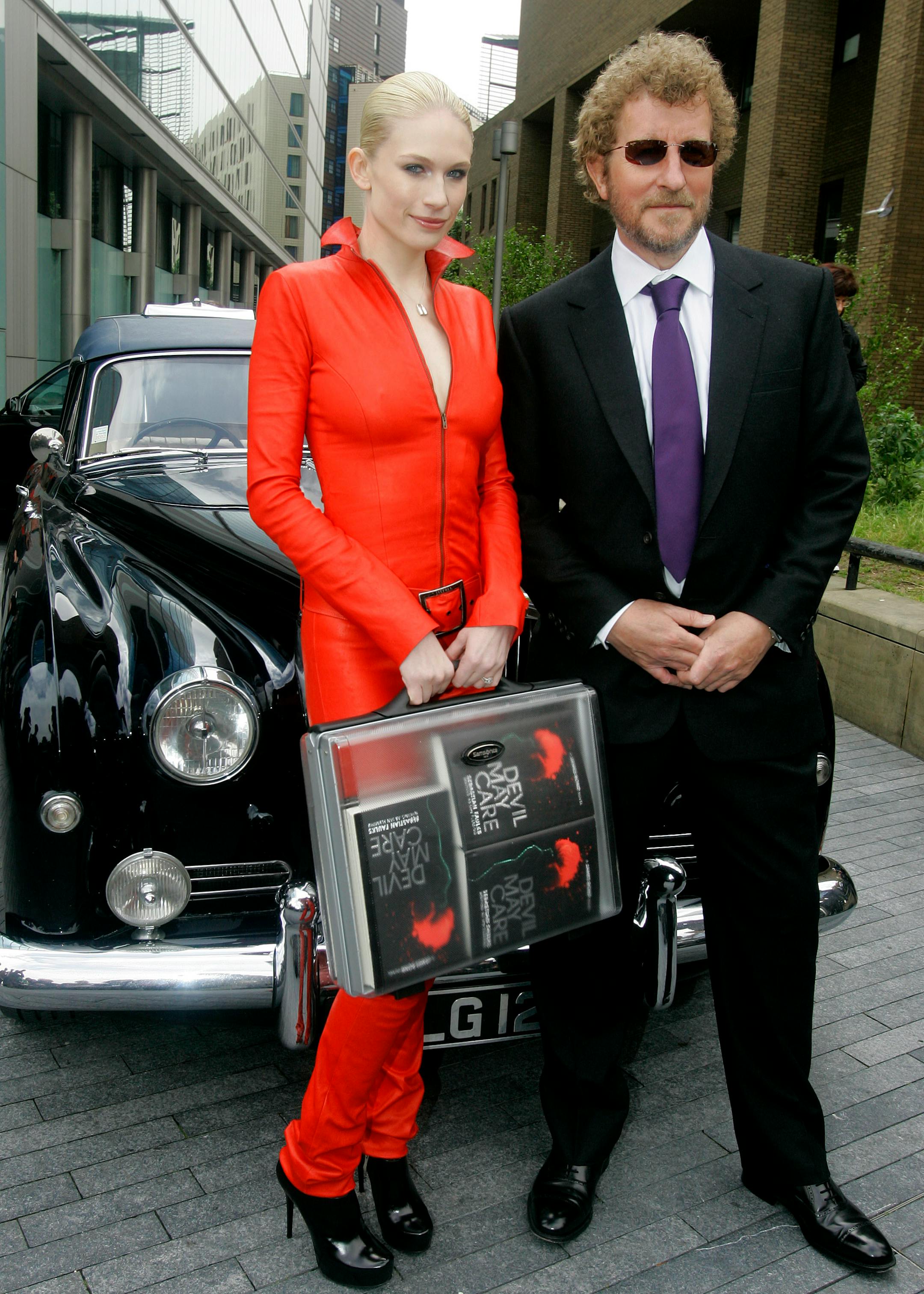 Author Sebastian Faulks with model