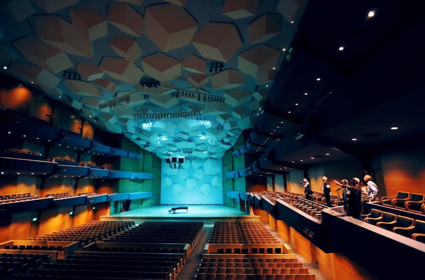 First look at the New Orchestra Hall. The sound cubes have been preserved but all new seating with more room have been added.