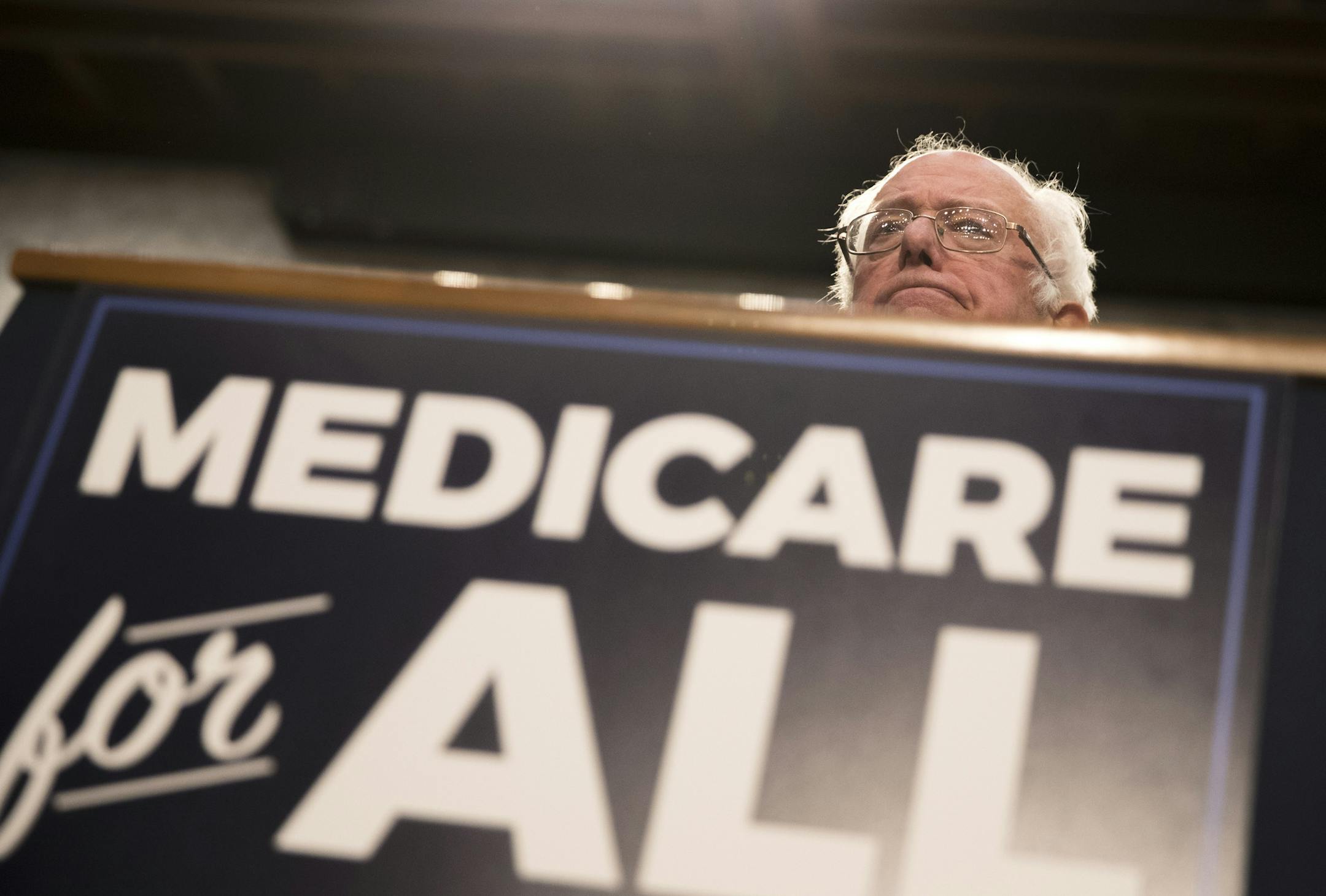 Sen. Bernie Sanders (I-Vt.) holds a news conference regarding health care policy, on Capitol Hill in Washington, Sept. 13, 2017. On the same day that Republican lawmakers were pitching a last-gasp effort to undo the Affordable Care Act, Sanders said that 15 Democratic senators have signed on to what he called a “a Medicare-for-all, single-payer health care system.” (Tom Brenner/The New York Times)
