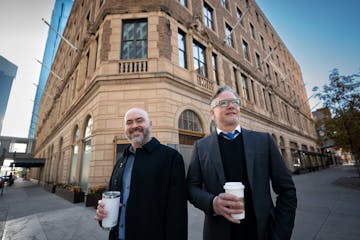 Alliiance architect Ernesto Ruiz-Garcia, pictured with Alliiance President Eric Peterson, redesigned the first floor of the Young Quinlan building int