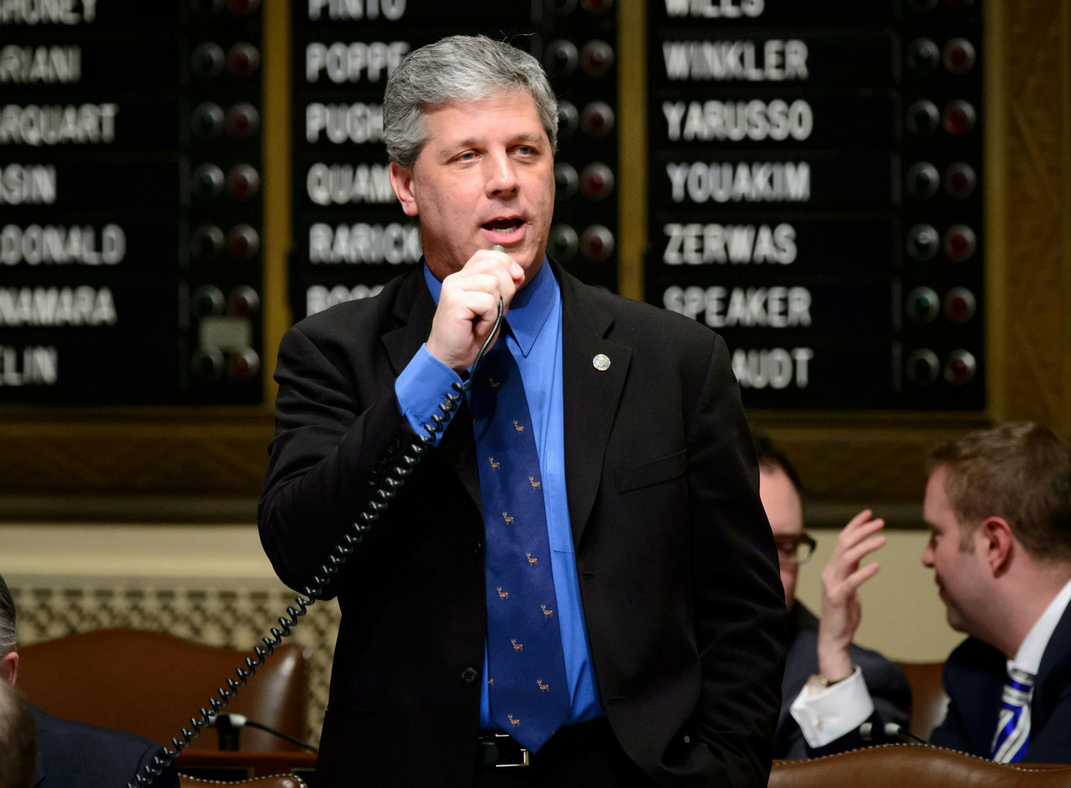 Representative Steve Drazkowski, R-Mazeppa on the House floor. ] GLEN STUBBE * gstubbe@startribune.com Thursday, February 19, 2015 ORG XMIT: MIN1502231320403386