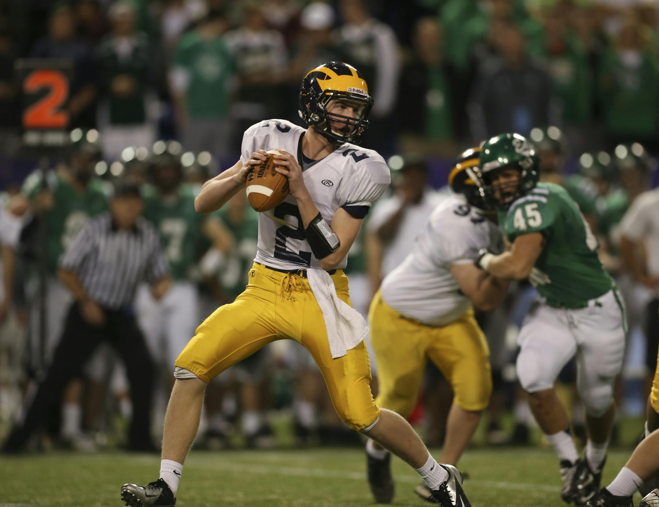 Rosemount upset Edina 14-10 in its Class 6A high school football quarterfinal game at the Metrodome