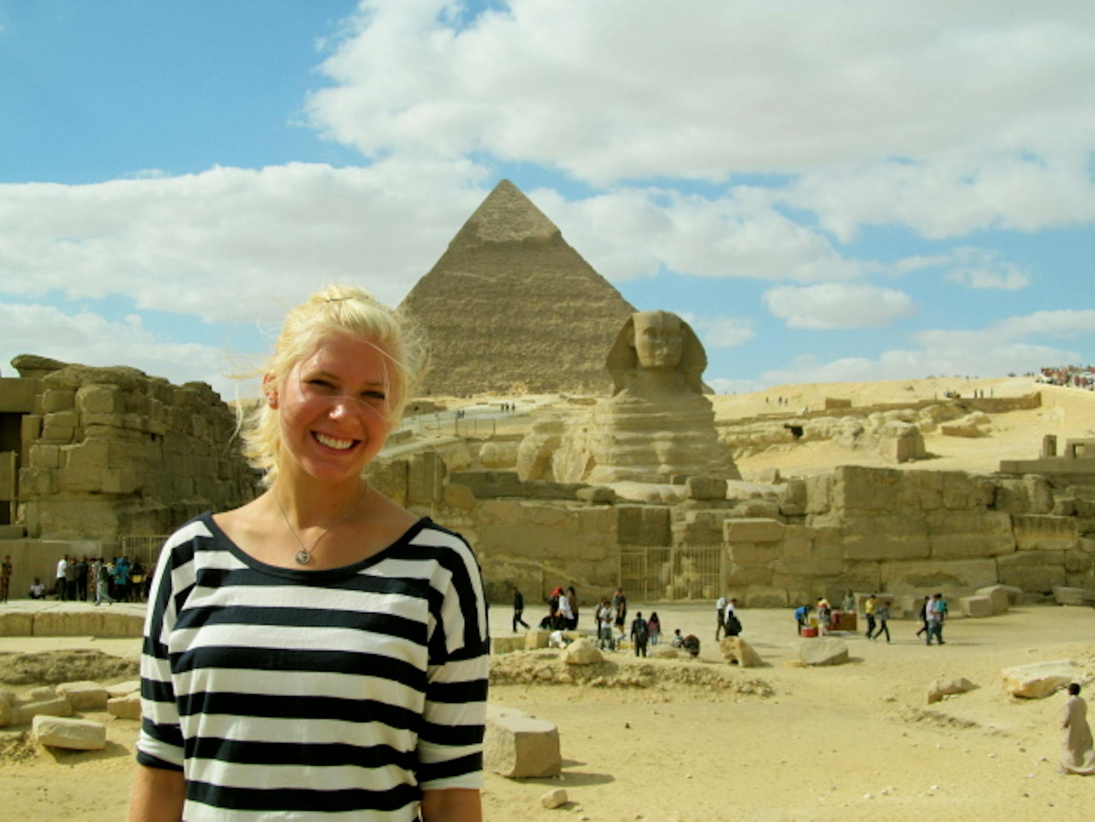 Just another visitor to the Great Pyramids and the Sphinx