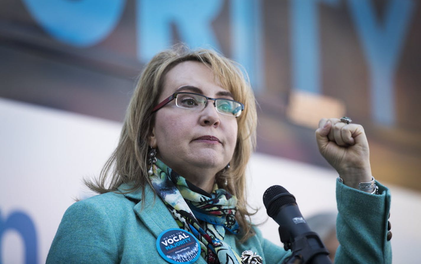 Former U.S. Rep. Gabrielle Giffords speaks during a kickoff event for gun violence prevention.