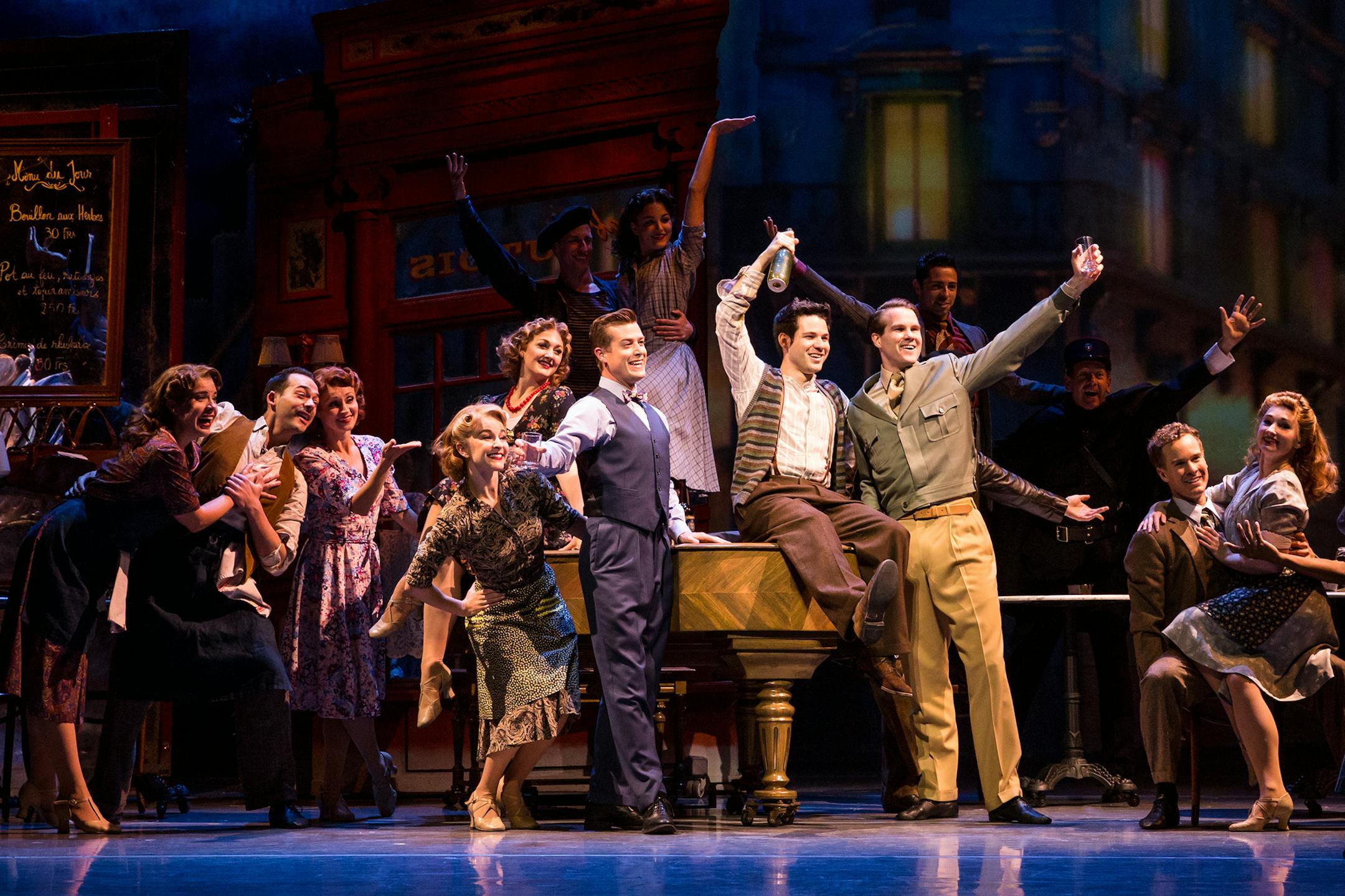 The cast performs a number in the touring production of "An American in Paris." Photo by Matthew Murphy.