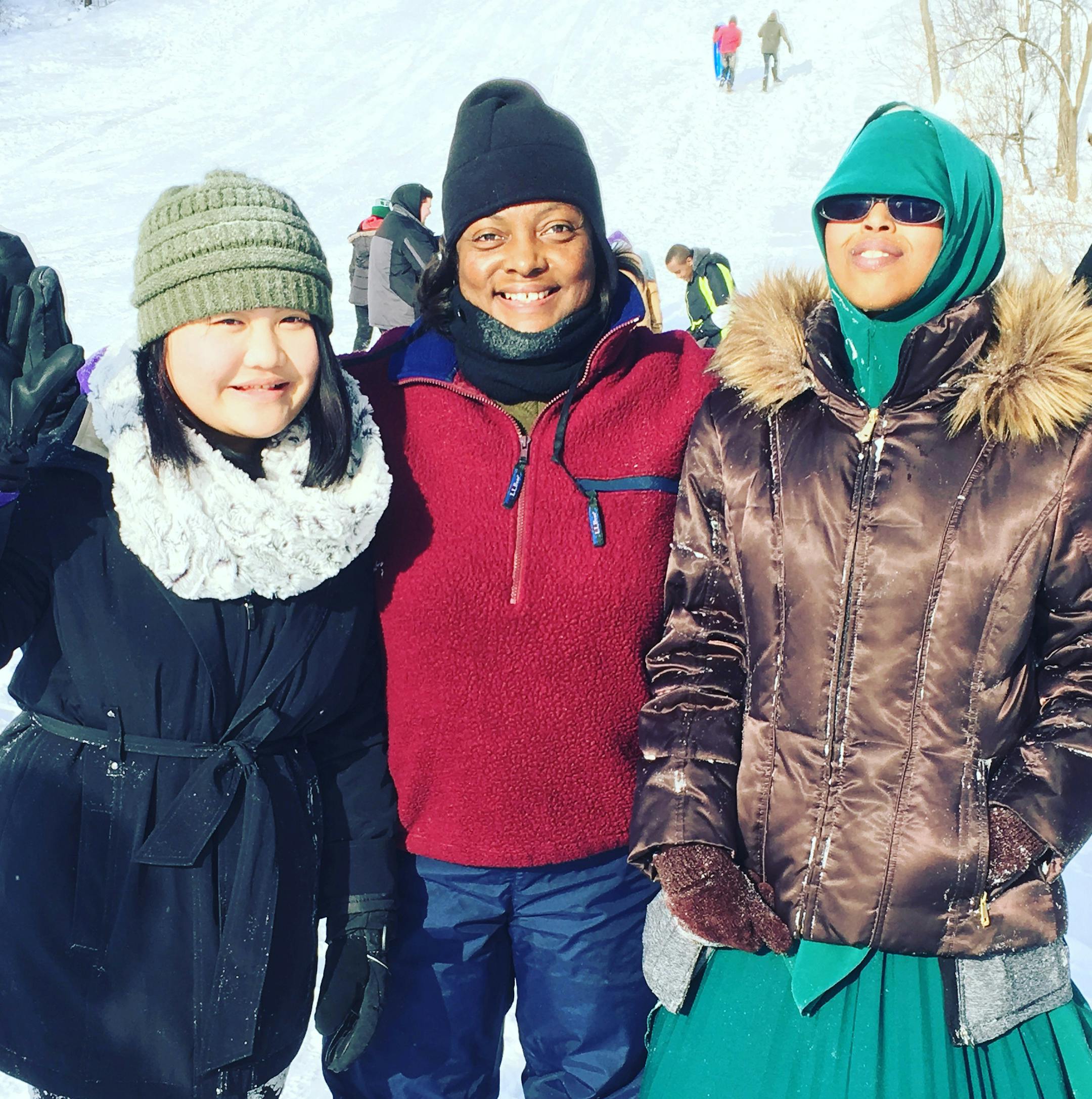 Gwen Wilson, center, is a youth employment coordinator with Wilderness Inquiry.