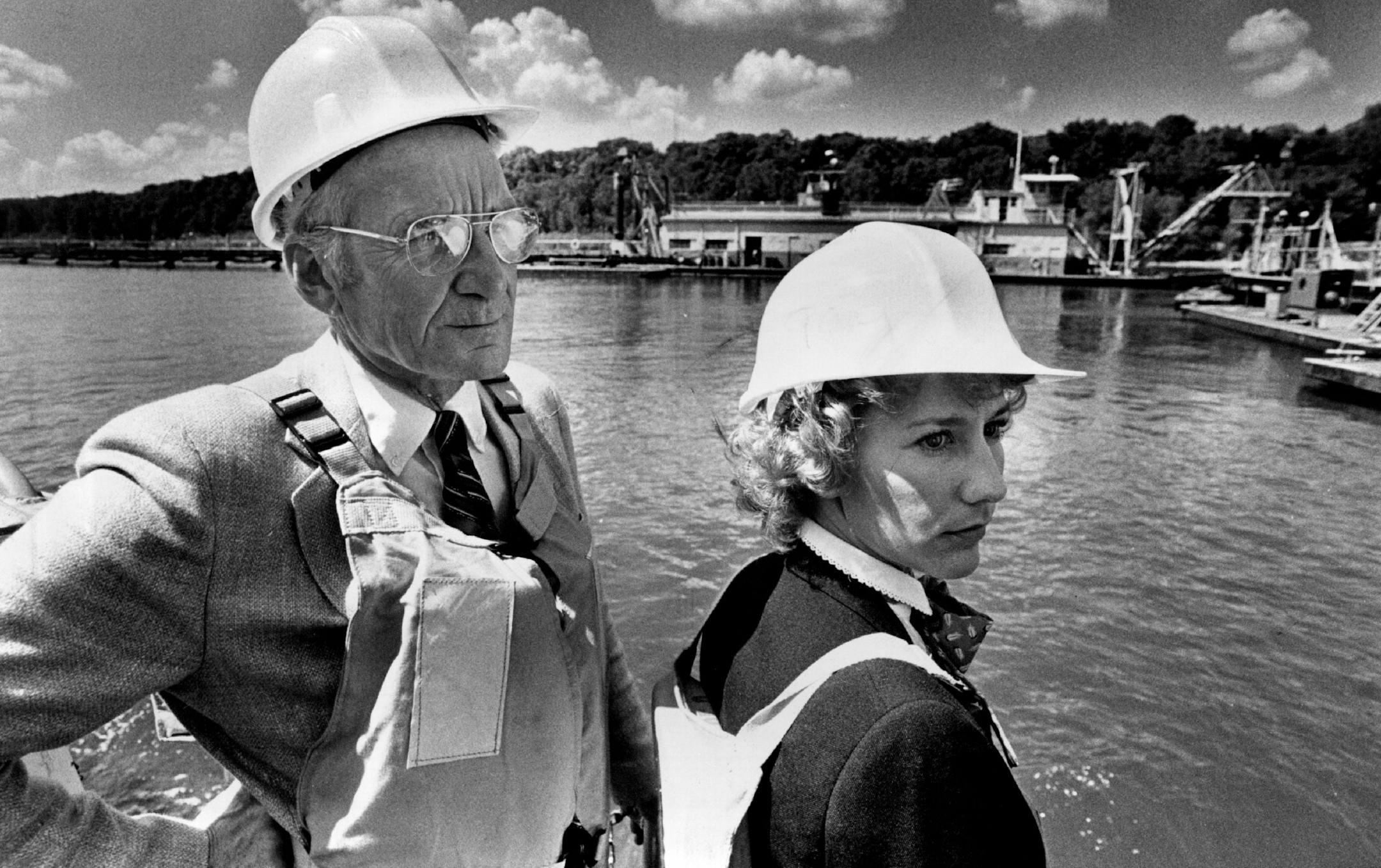 July 28, 1982 Judge Miles Lord Inspected the dredging operations from a motor launch. U.S. District Judge Miles Lord and his daughter Virginia took a boat ride on the Mississippi River Monday. Lord was on his way to the site where the U.S. Army corps of Engineers has proposed dumping sand. His daughter was just along for the ride. The site, downstream from the Lake St. Bridge and one the west bank, is owned by the Minneapolis Park and Recreation Board, which has protested the dumping of sand on