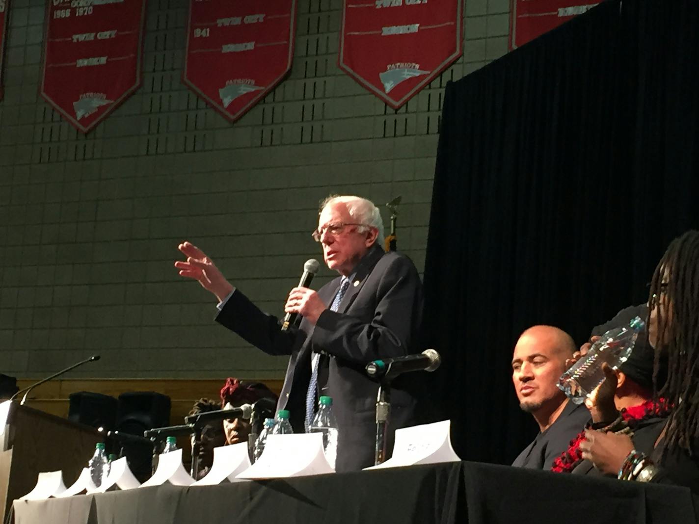 Sen. Bernie Sanders at Friday's forum at Patrick Henry High School.