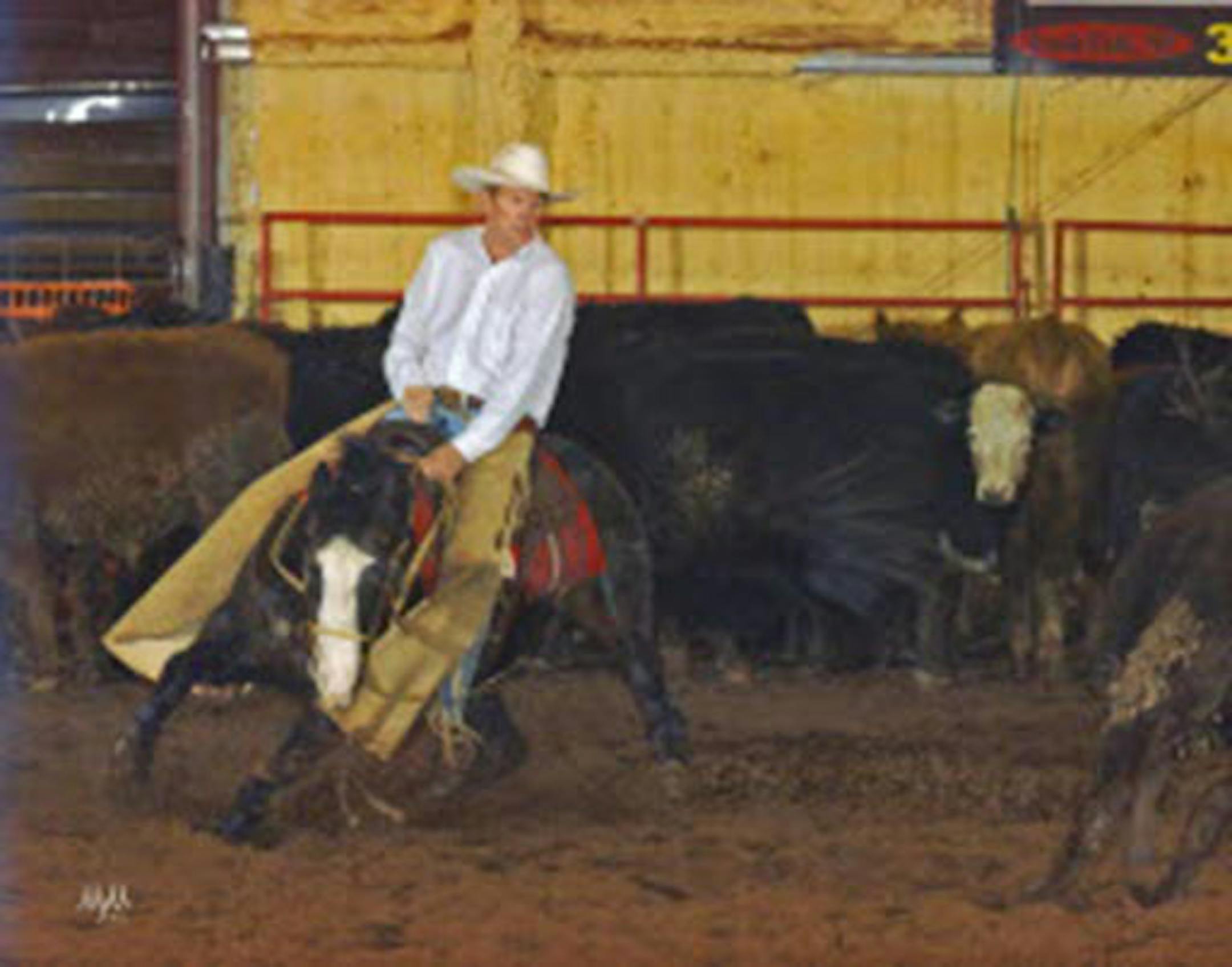 Outdoors columnist Dennis Anderson, shown here with his cutting horse, Lynx, competed in an event with another of his horses, Isaiah, in Winona, Minn., last weekend.