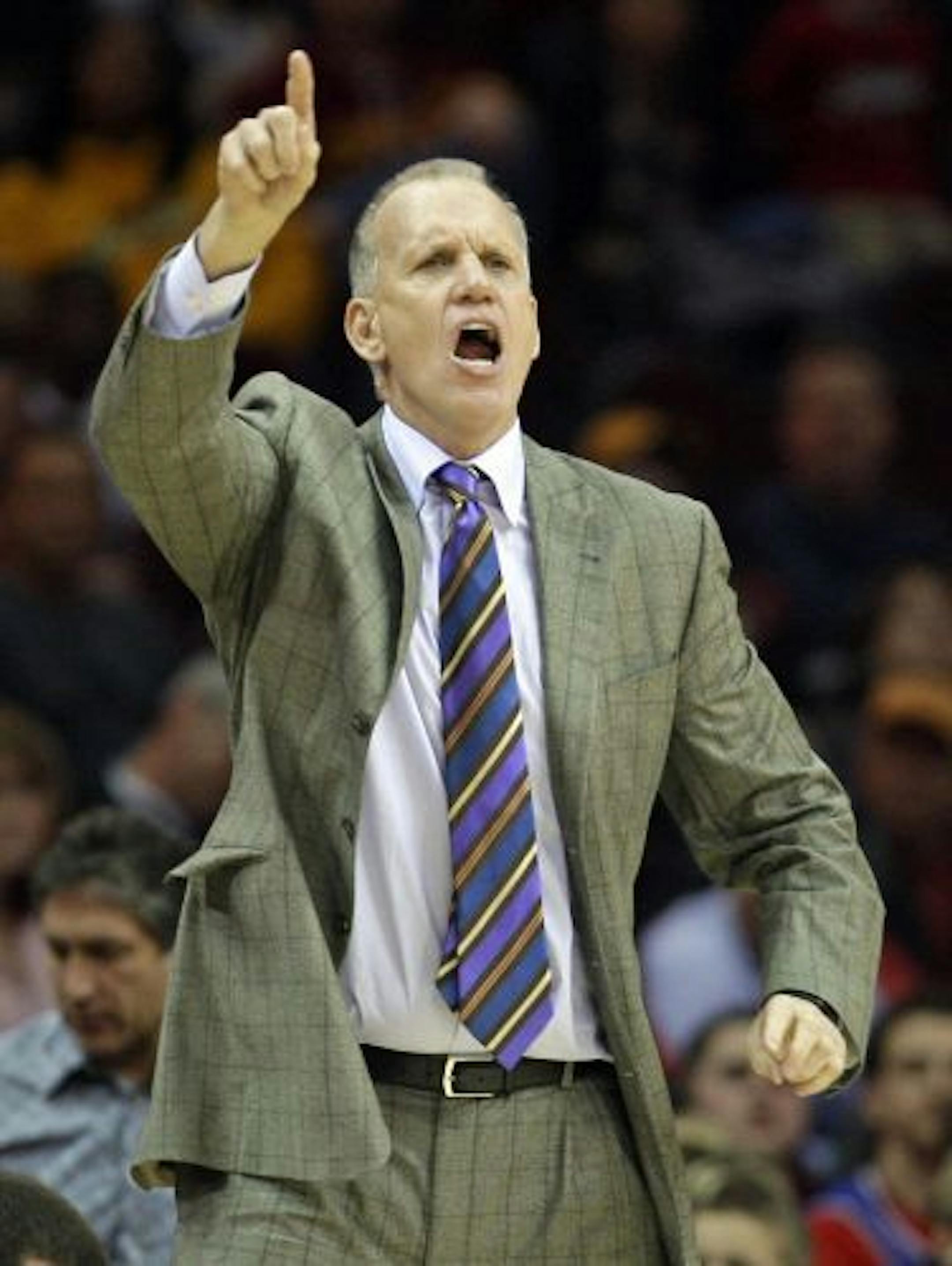 Philadelphia 76ers head coach Doug Collins reacts in the third quarter in an NBA basketball game against the Cleveland Cavaliers, Sunday, Feb. 27, 2011, in Cleveland. The 76ers won 95-91.