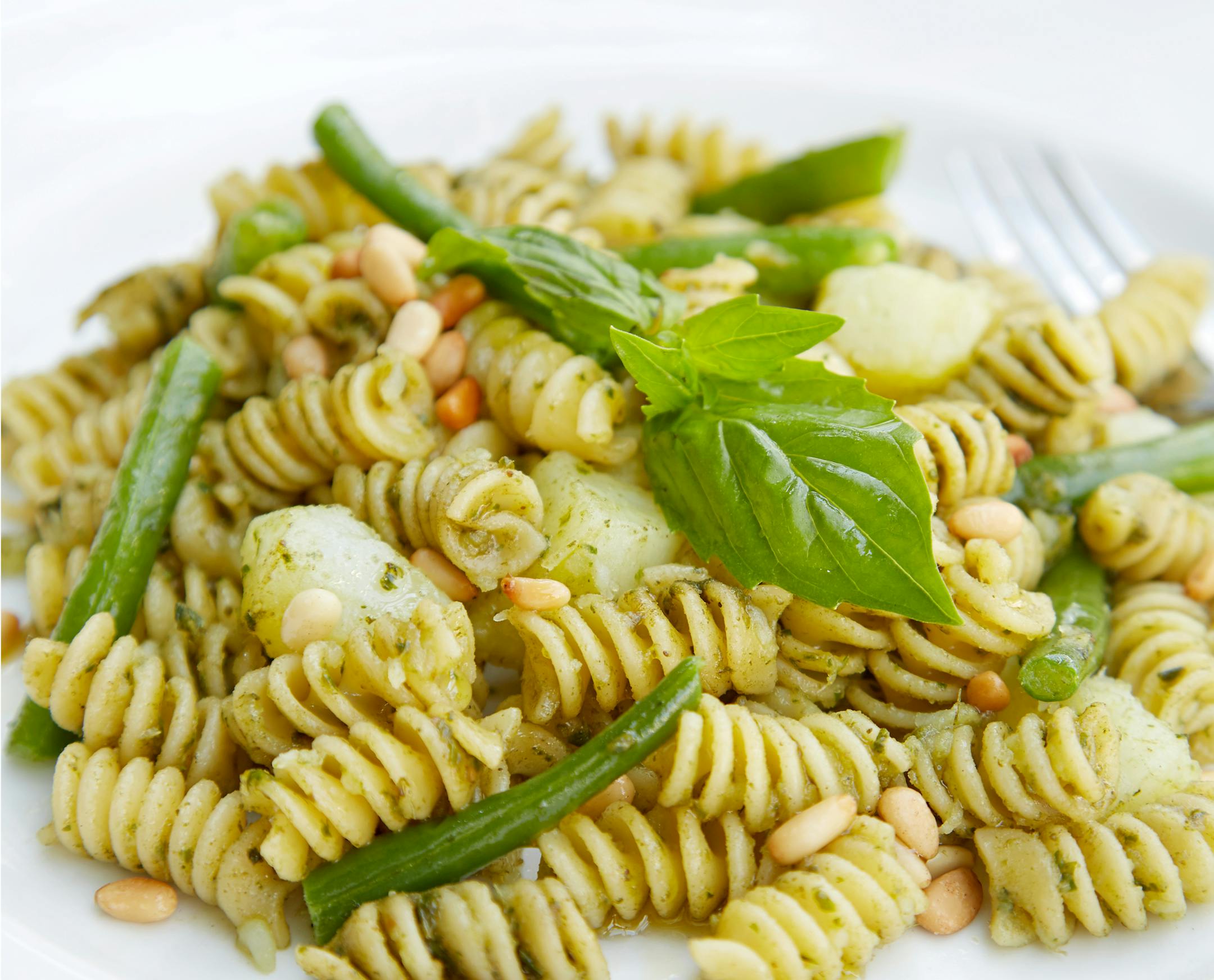 Fusilli con Pesto alla Genovese from "Serafina: Modern Italian Cuisin for Everyday Home Cooking," by Vittorio Assaf and Fabio Granato. (Rizzoli, 2022). Photo: Mark Roskams