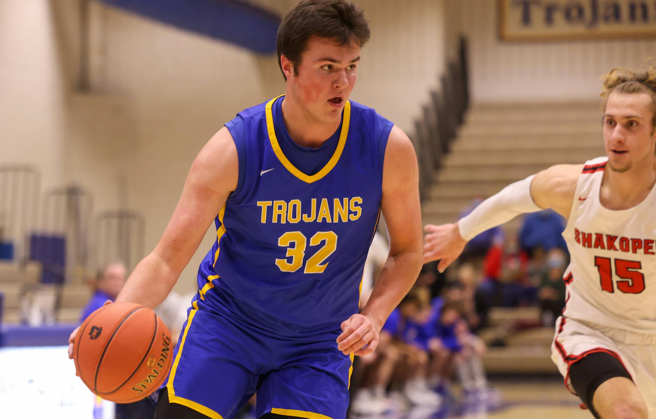 Wayzata's Carter Bjerke drives to the basket against Shakopee Tuesday night. Photo by Jeff Lawler, SportsEngine