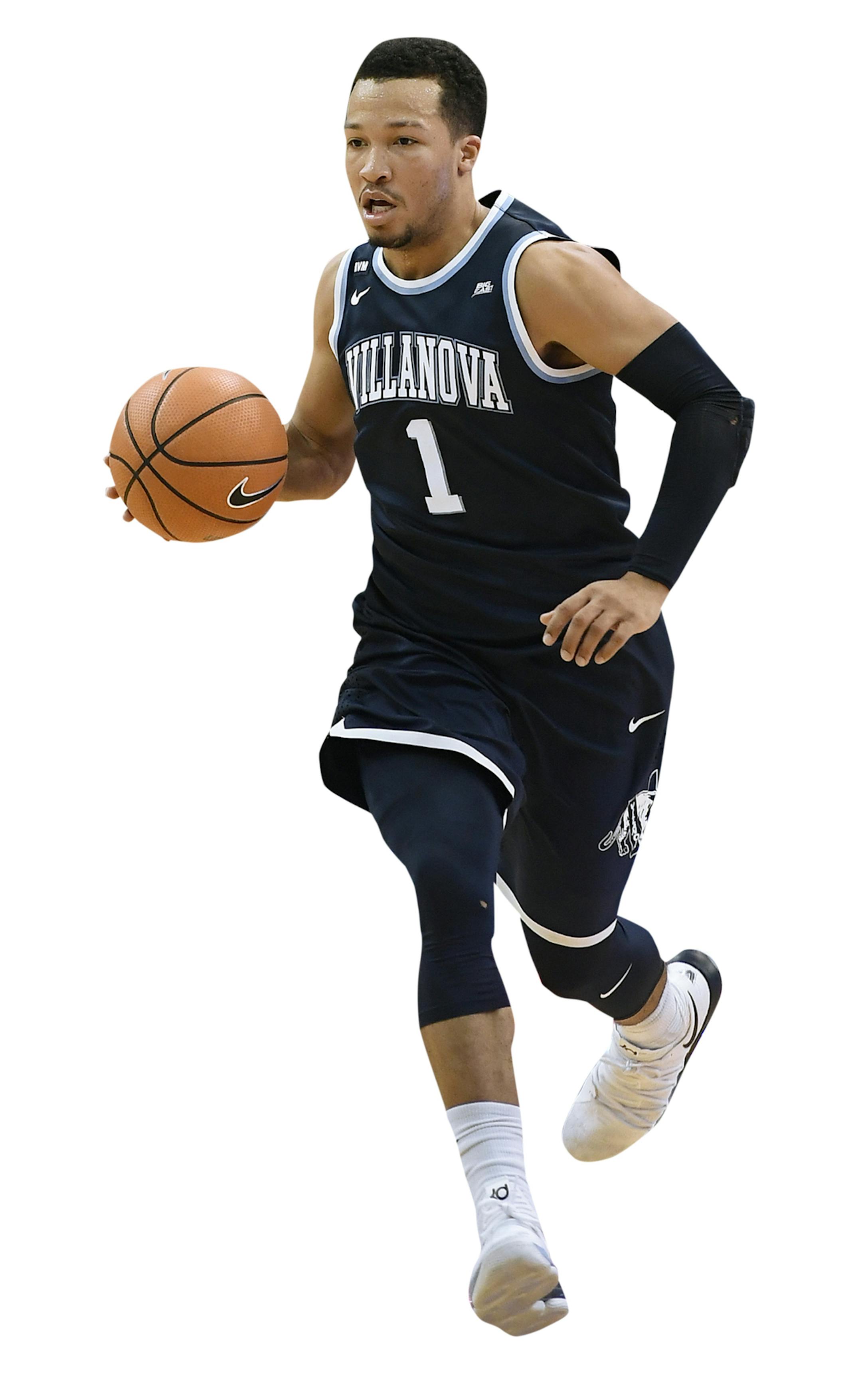 Villanova's Jalen Brunson during the second half of an NCAA college basketball game against Connecticut, Saturday, Jan. 20, 2018, in Hartford, Conn. (AP Photo/Jessica Hill) ORG XMIT: CTJH10