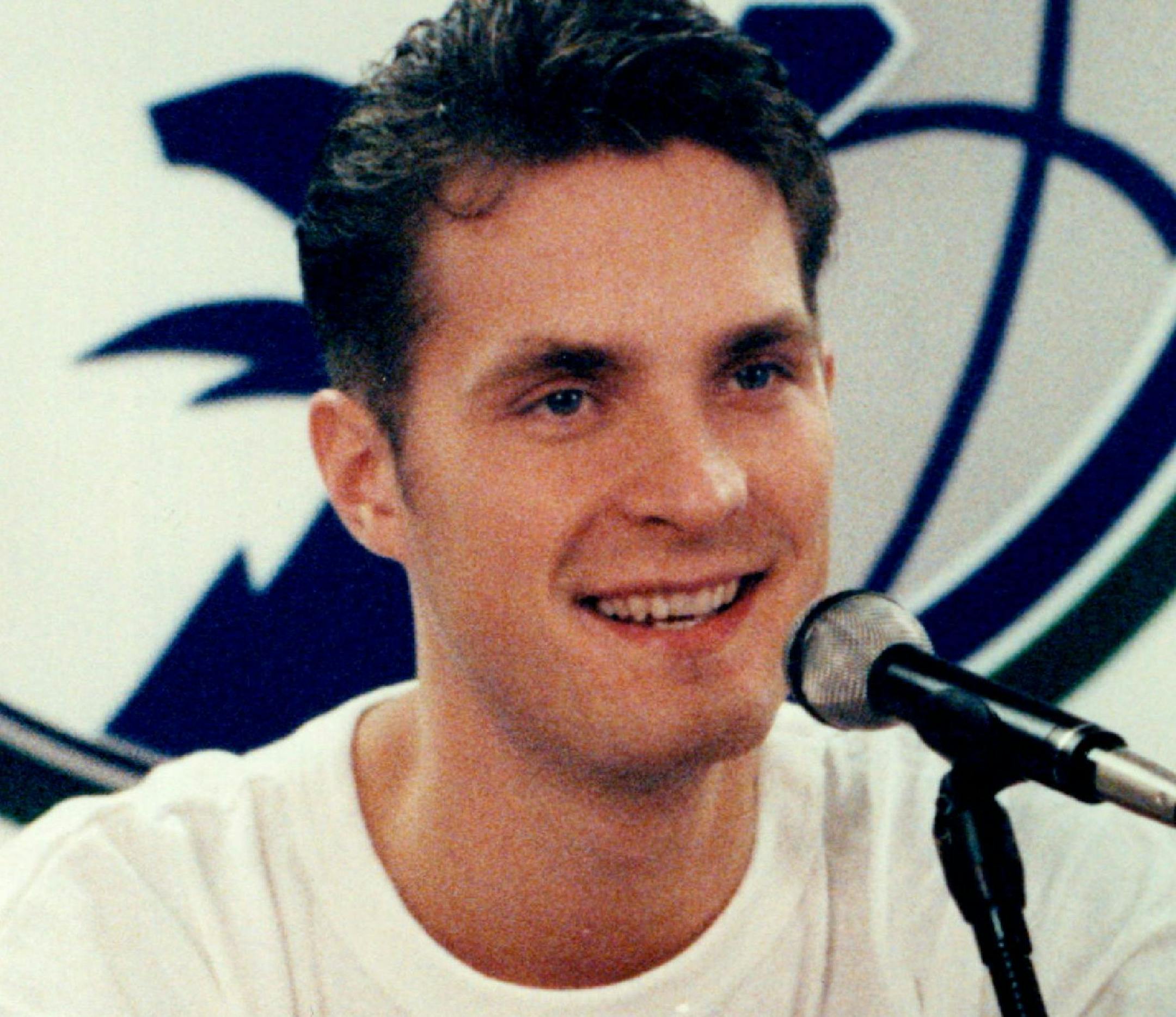 October 14, 1992: Timberwolves No. 1 draft pick Christian Laettner was introduced at a news conference after signing a $21.6 million dollar contract.