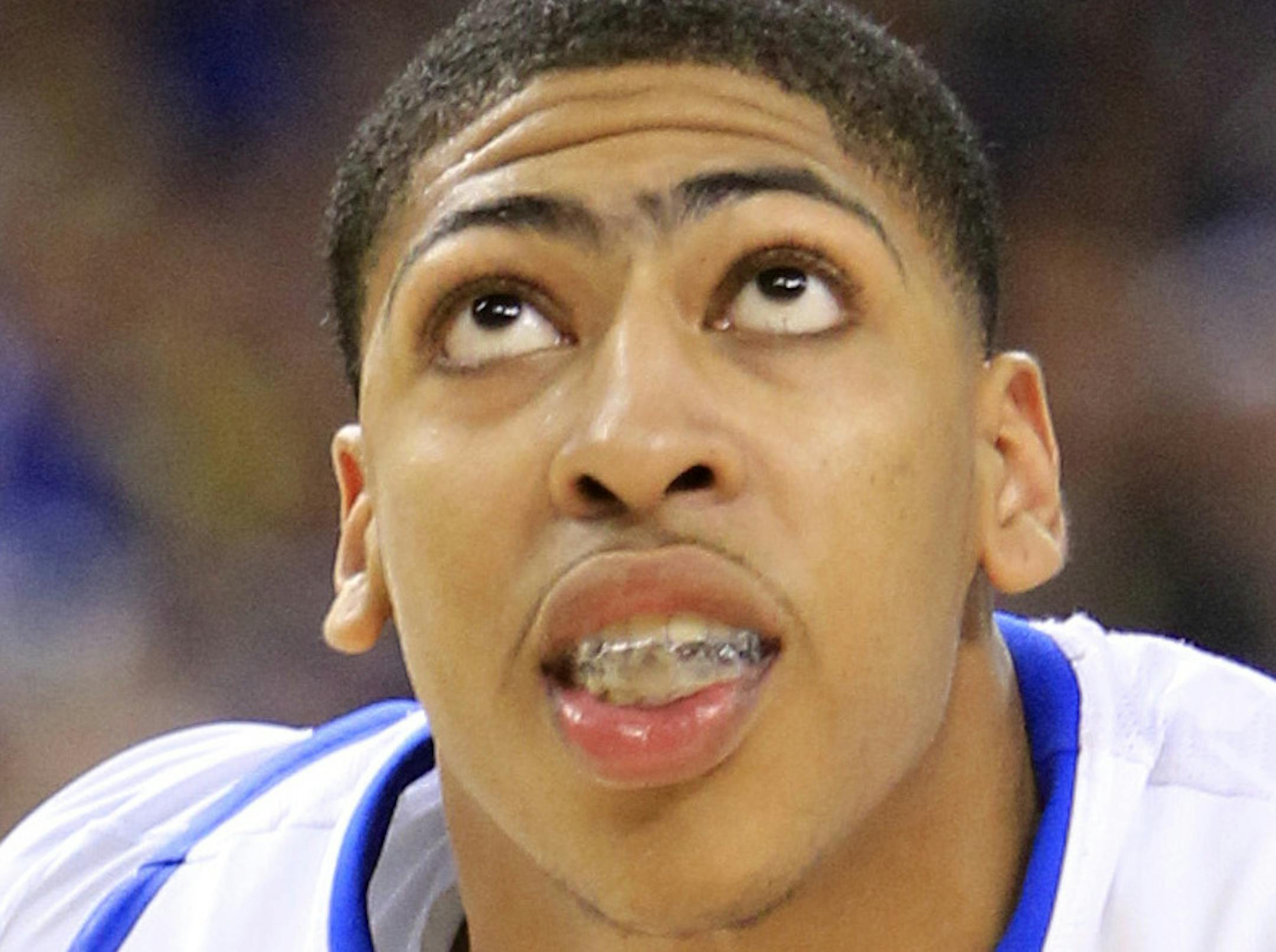 Kentucky's Anthony Davis (23) and Kansas' Jeff Withey battle for rebound position in the NCAA Tournament finals at the Mercedes-Benz Superdome on Monday, April 2, 2012, in New Orleans, Louisiana. Kentucky won, 67-59, for its first NCAA championship shince 1998. (Rich Sugg/Kansas City Star/MCT) ORG XMIT: MIN2015040720594879