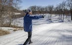 Loppet executive director John Munger showed the man-made snow on the course for the upcoming Work Cup cross-county ski race at Theodore Wirth Park, F
