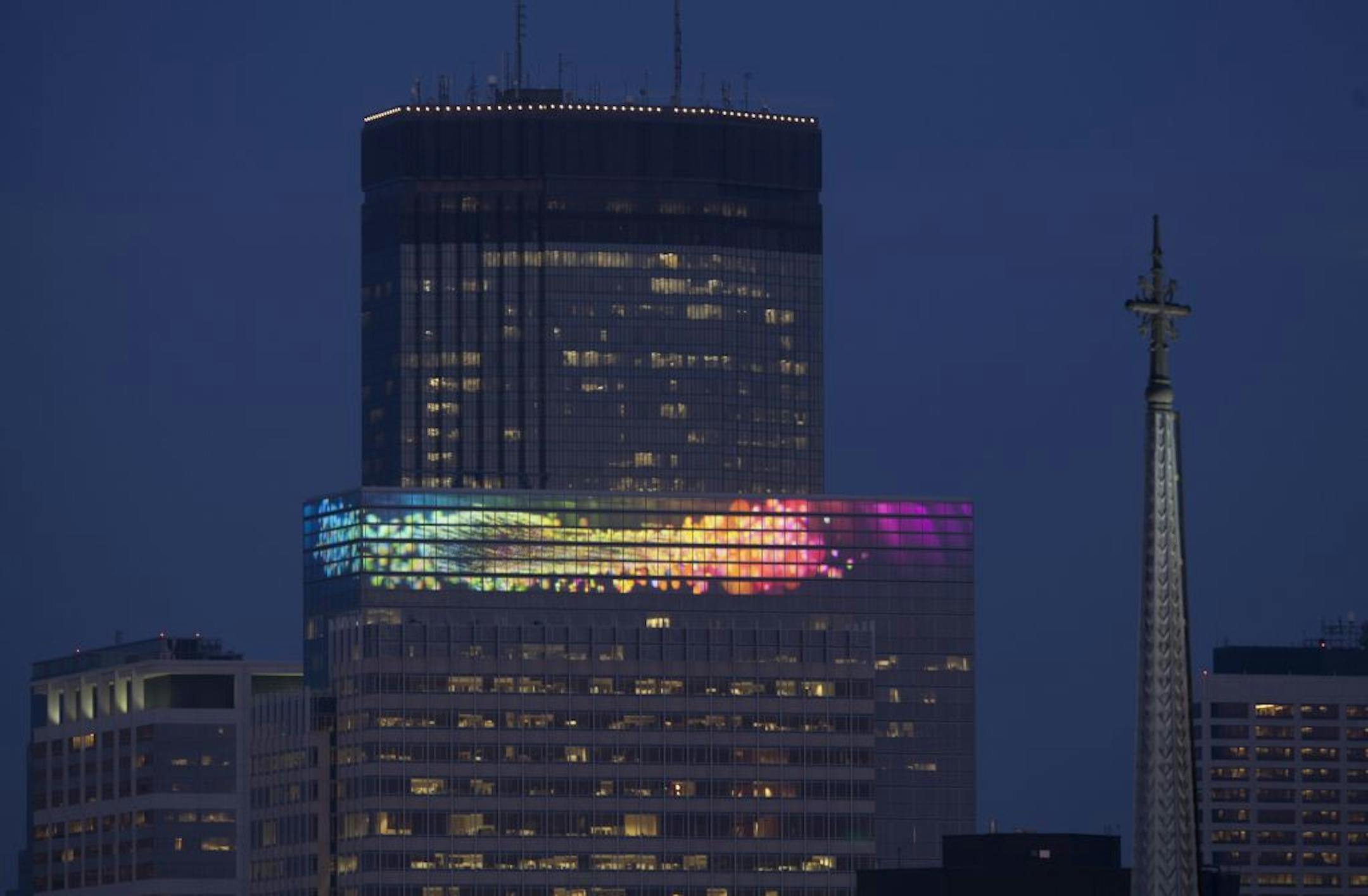 Target headquarters has a new rooftop display for the holiday season.