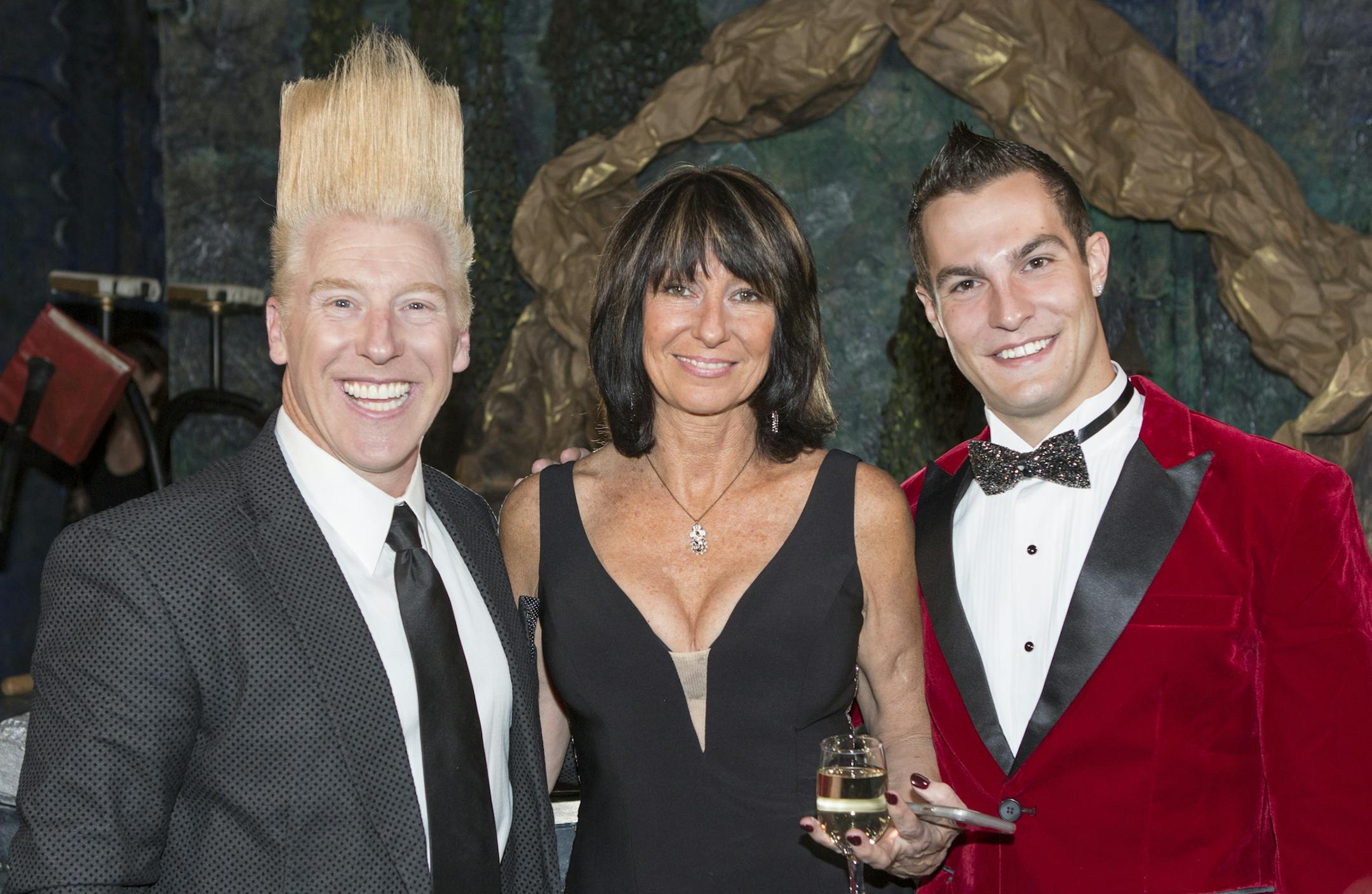 Bello Nock, Betty Butler, PD Weisman the 2017 Gala celebrating Circus Juventas. [ Special to Star Tribune, photo by Matt Blewett, Matte B Photography, matt@mattebphoto.com, November 4, 2017, Circus Juvantas, St. Paul, Minnesota, SAXO 1004615935 FACE111917 Bello was the featured entertainment for the evening (I guess a big name in the circus world - in a multi-generation circus performing family) and PD is a former Circus Juventas student who is touring with Bello...sounded like a big deal to be