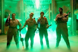 The new "Ghostbusters" film stars, from left, Melissa McCarthy, Kate McKinnon, Kristen Wiig and Leslie Jones.