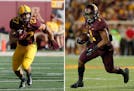 Shannon Brooks, left, and Rodney Smith are both redshirt seniors for the Gophers this season.