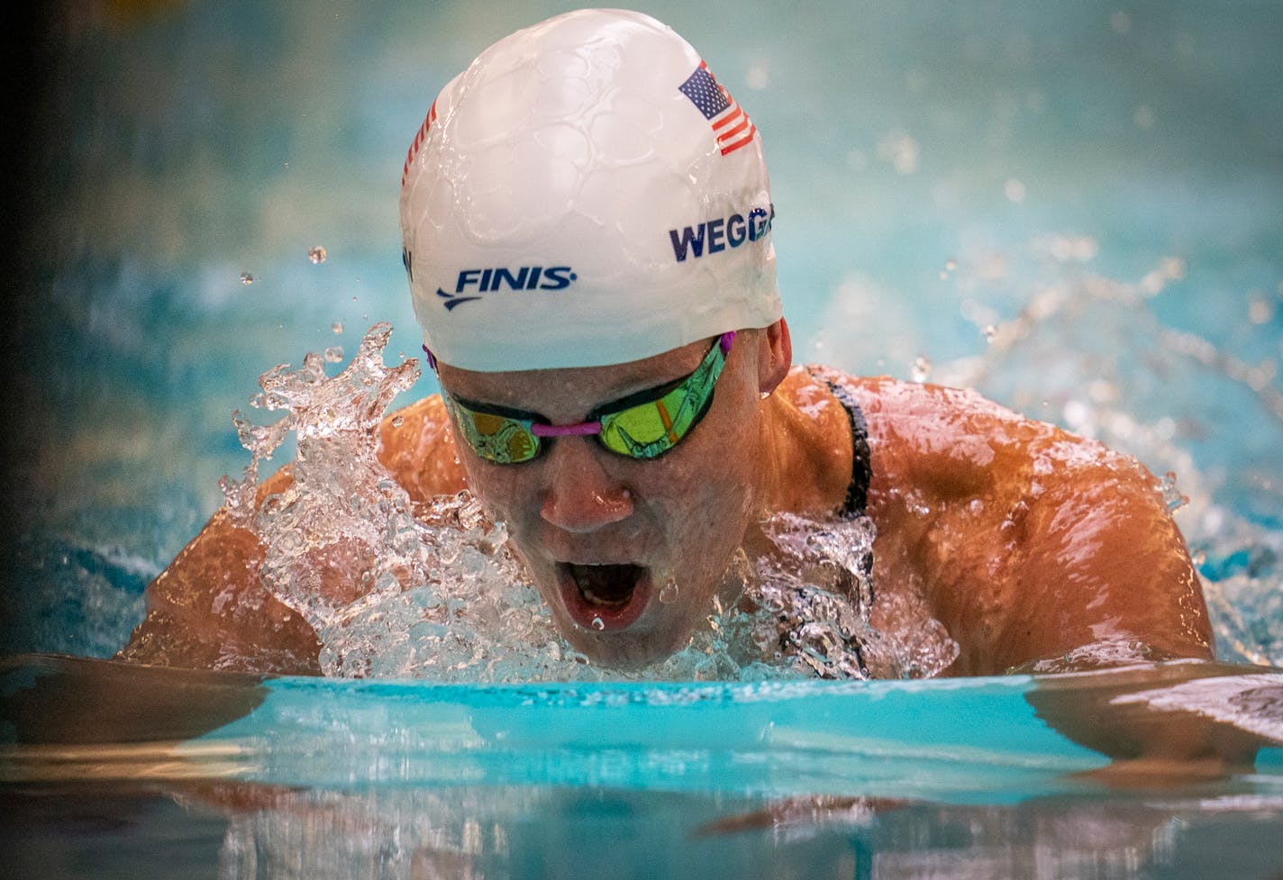 Swimmer Mallory Weggemann swam in the women's 100 meter breaststroke preliminaries during the 2020 US Paralympic Team Trials for swimming. ] LEILA NAVIDI • leila.navidi@startribune.com